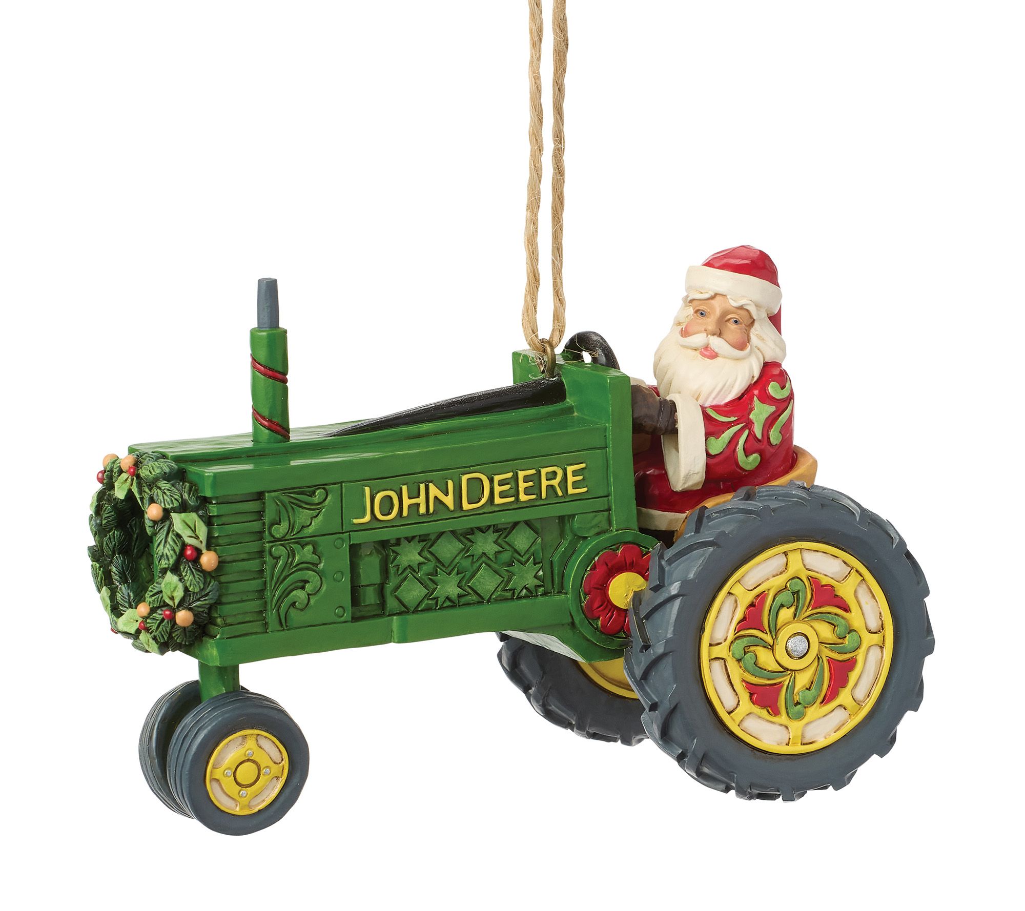 Jim Shore John Deere Santa John Deere Tractor Hanging Ornament