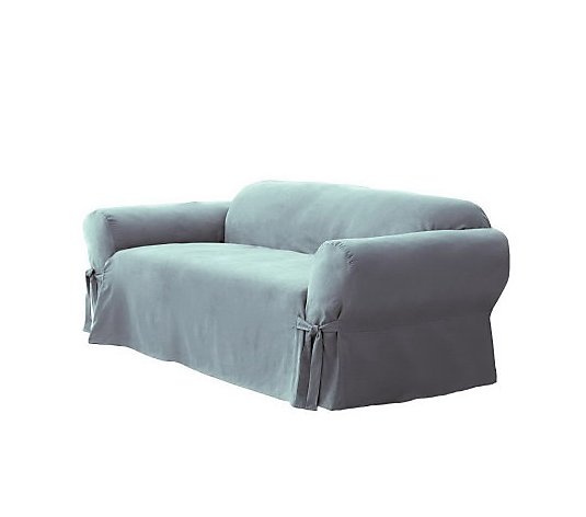 Sure Fit Soft Suede Box-Cushion Love Seat Slipcover
