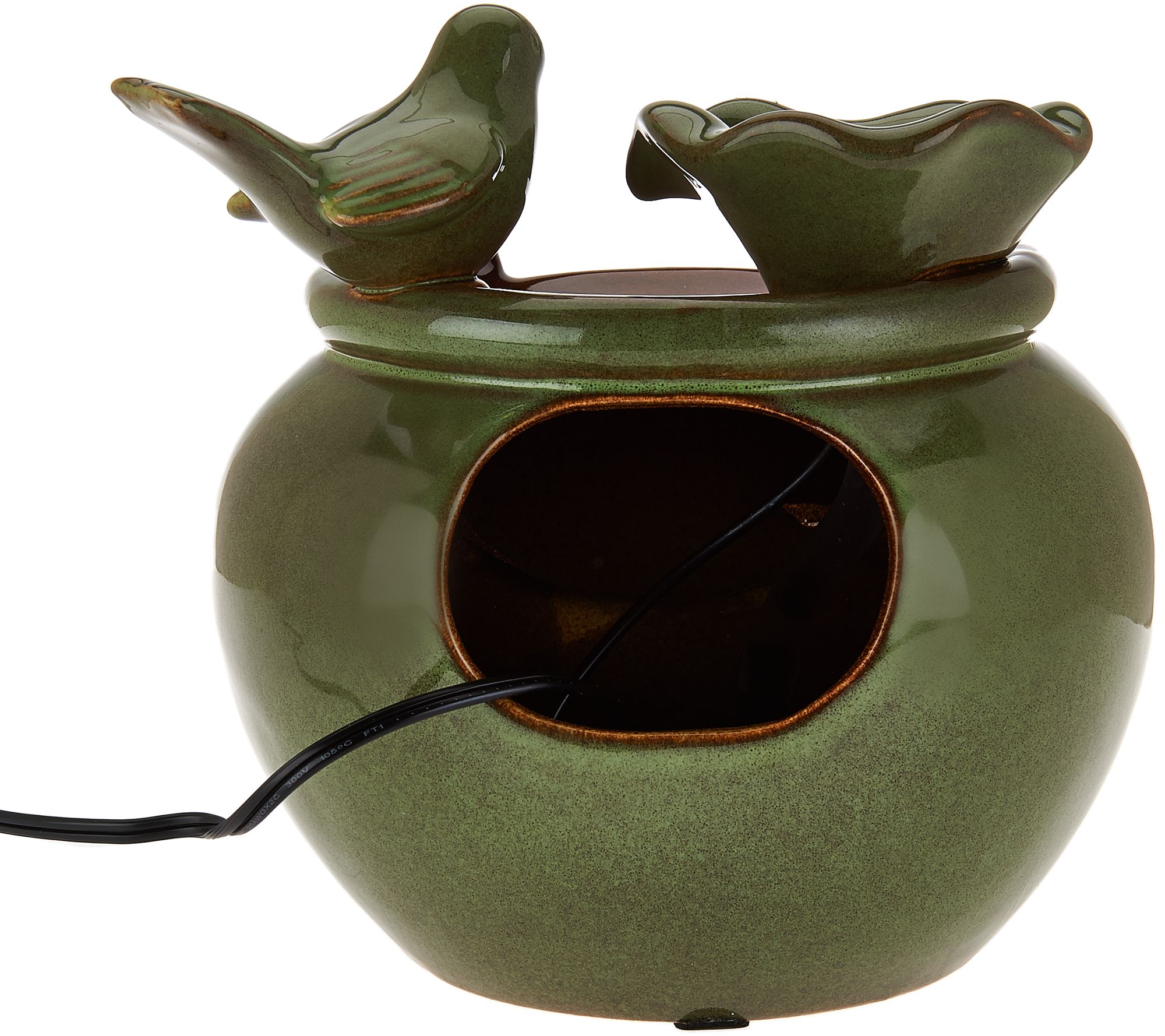 "As Is" Ceramic Bird Bath Illuminated Fountain by Valerie - QVC.com