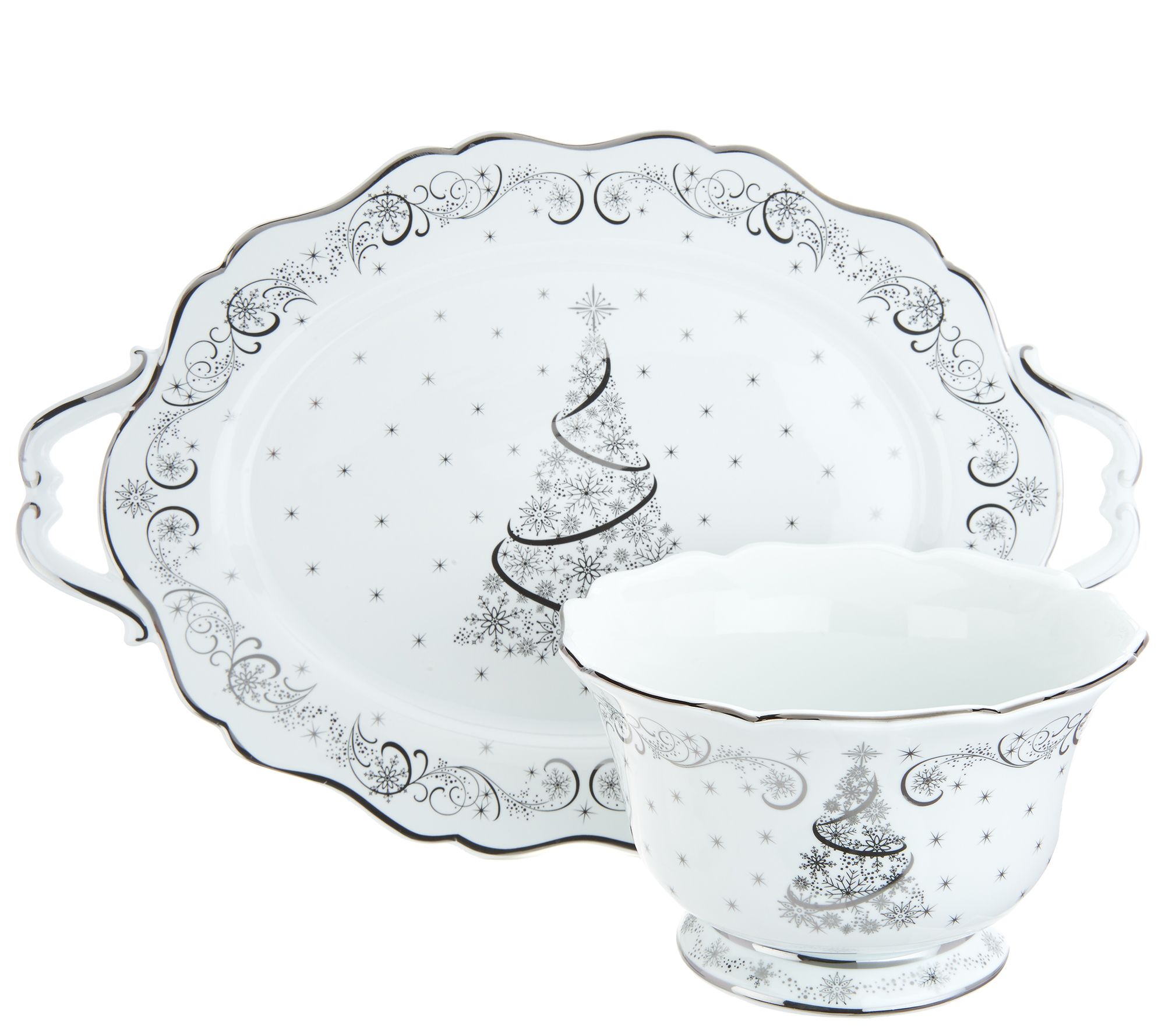 Temp-tations Metallic Christmas Eve or Winter Tray & Bowl Set - Page 1 ...