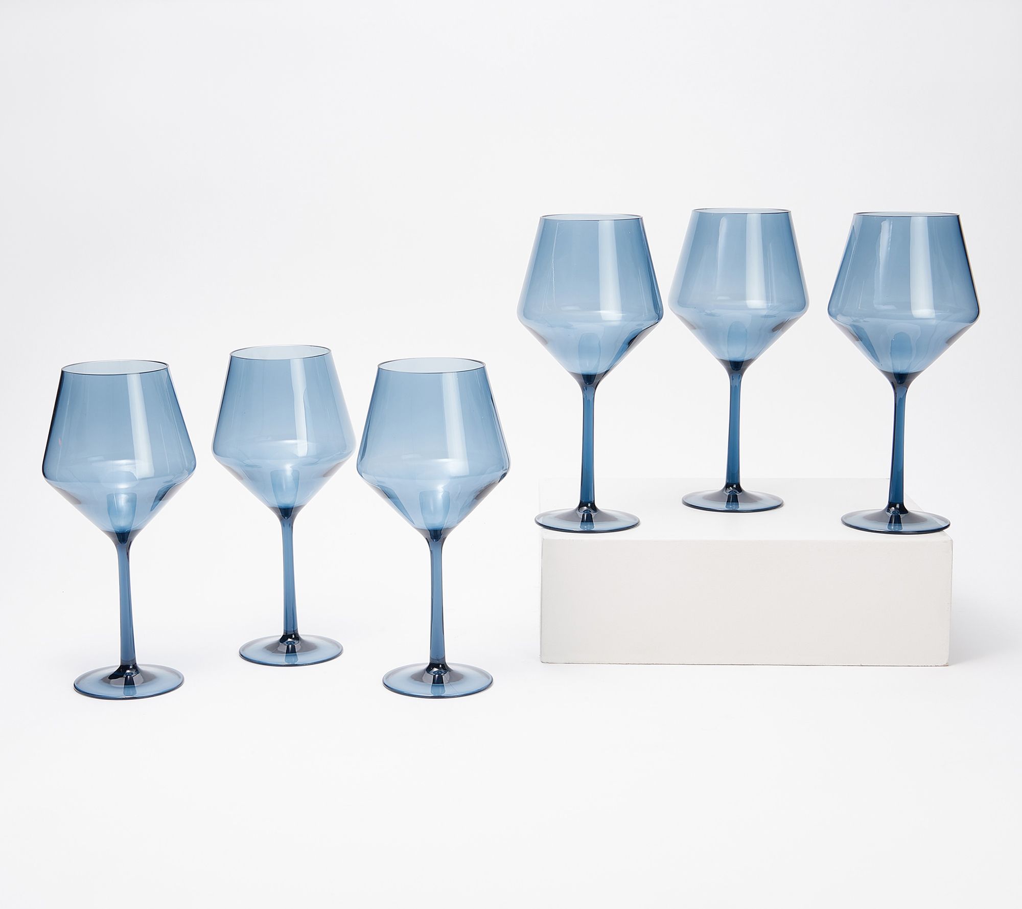 Peace Love World Set of 4 White Wine Glasses 