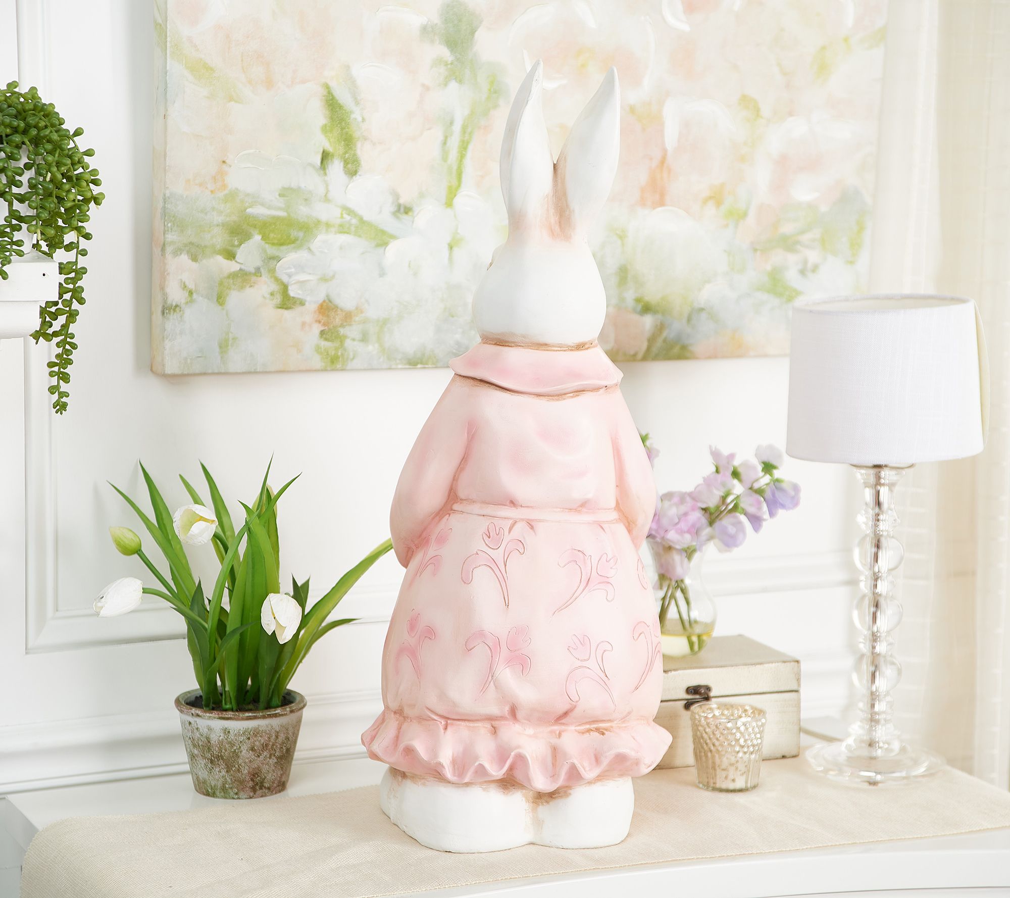 27" Antiqued Oversized Bunny Figure by Valerie