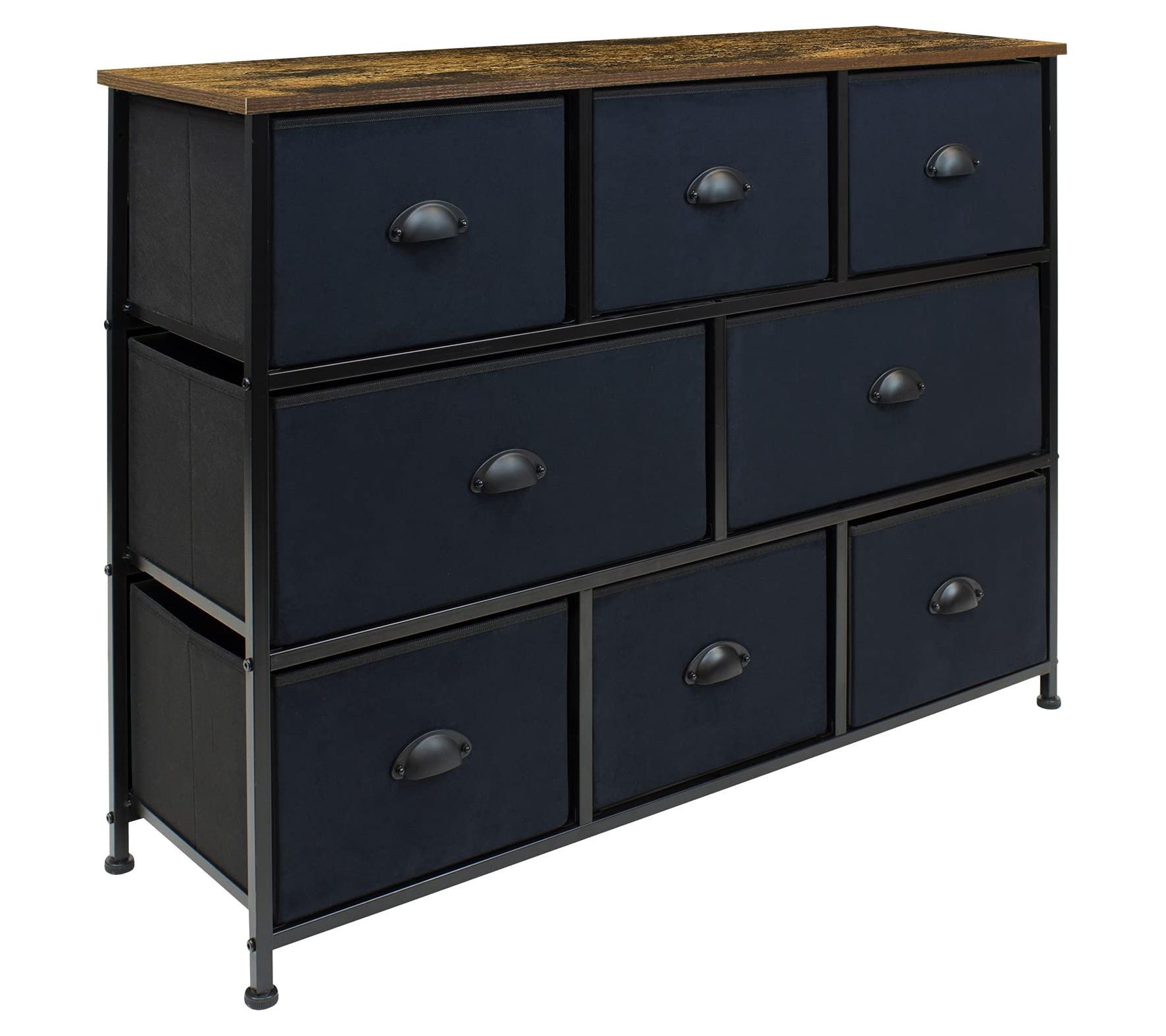 Sorbus 8 Drawer Wide Dresser Chest - Barn Wood