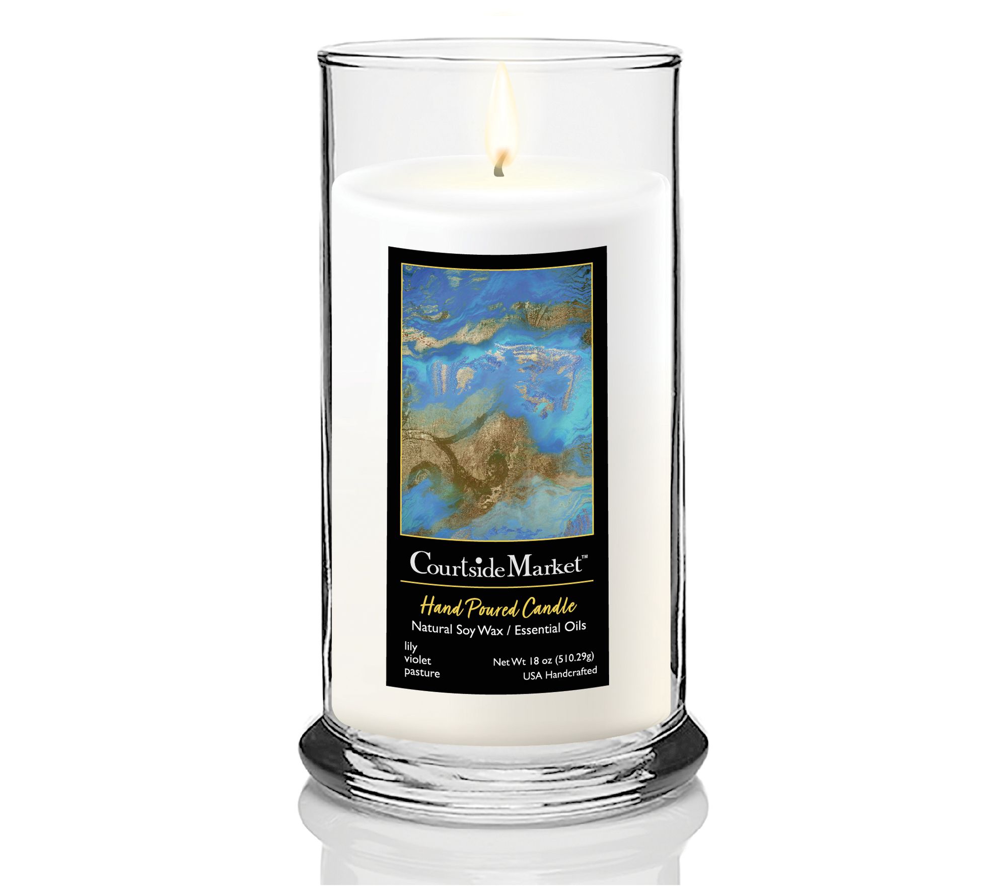 Courtside Market Cobalt Sea Status Candle Glass18 oz.