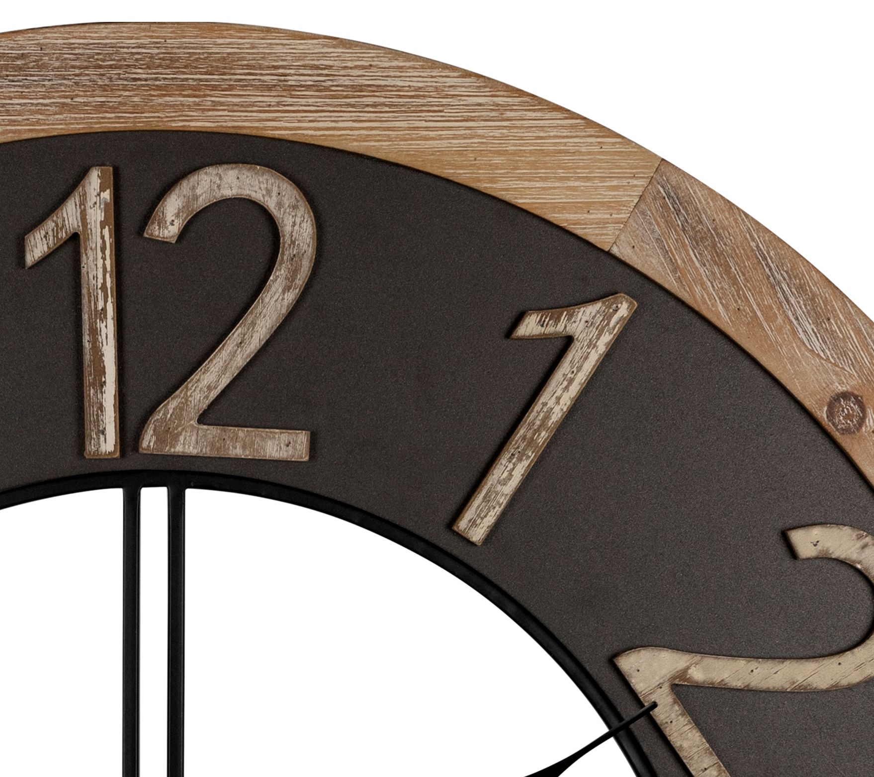 Stratton Home Decor Harold Wood and Metal Hanging Wall Clock - QVC.com