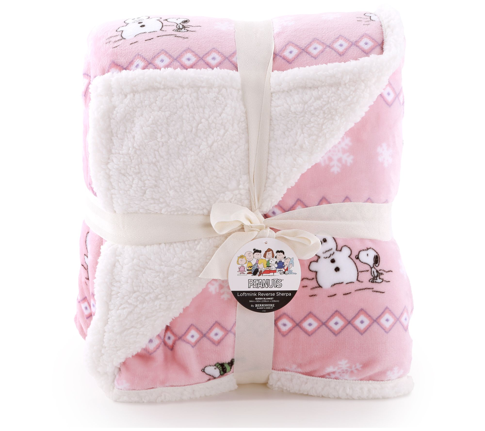 Berkshire Velvetsoft Reverse Sherpa Peanuts Blanket King