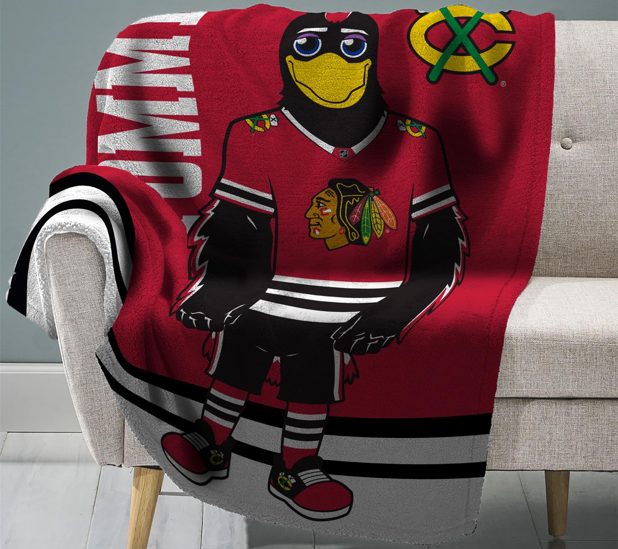 Chicago Blackhawks Candy Cane Ugly Sweater - Black