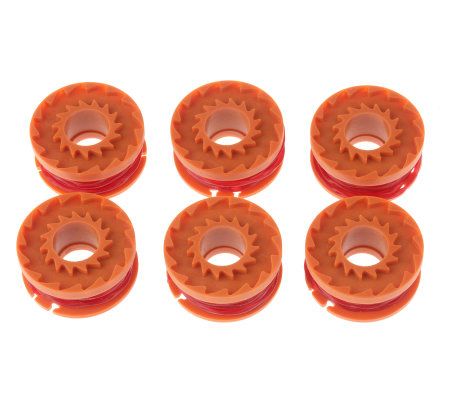 Worx Set of 6 Replacement Spools for Cordless T rimmer Edger QVC