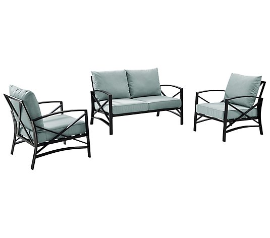 Kaplan Love Seat And Two Outdoor Chairs, Crosley Outdoor Furniture Replacement Cushions