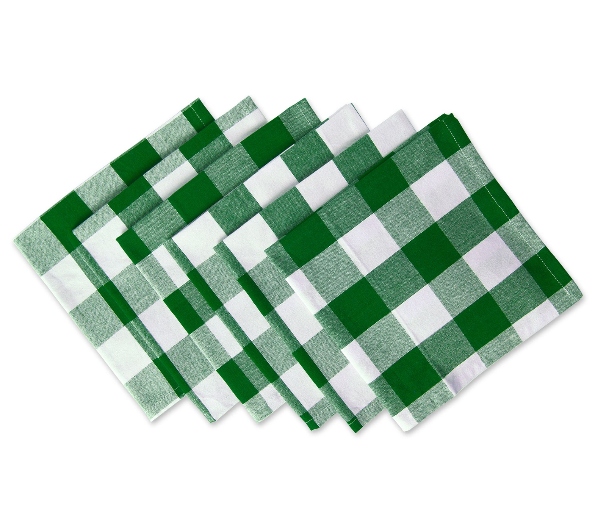 Design Imports Set of 6 Shamrock Green Buffaloeck Napkins