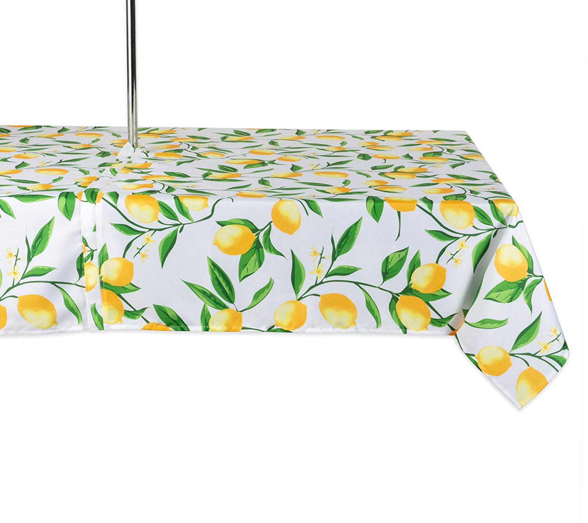 Design Imports Lemon Bliss Print Zipper  Tablecloth 60" x 84"