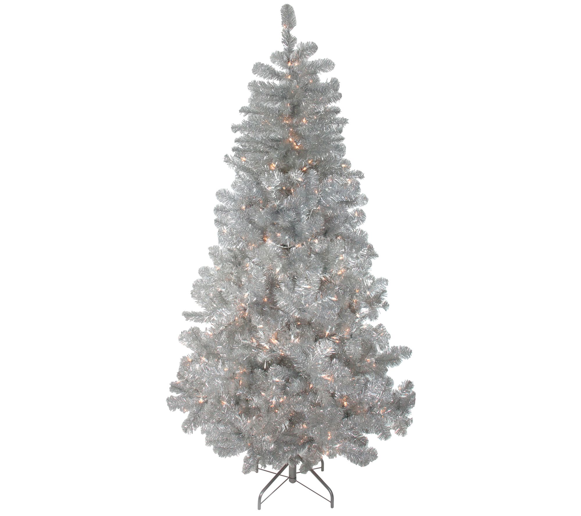Northlight 7.5' Pre-Lit Metallic Tinsel Christmas Tree