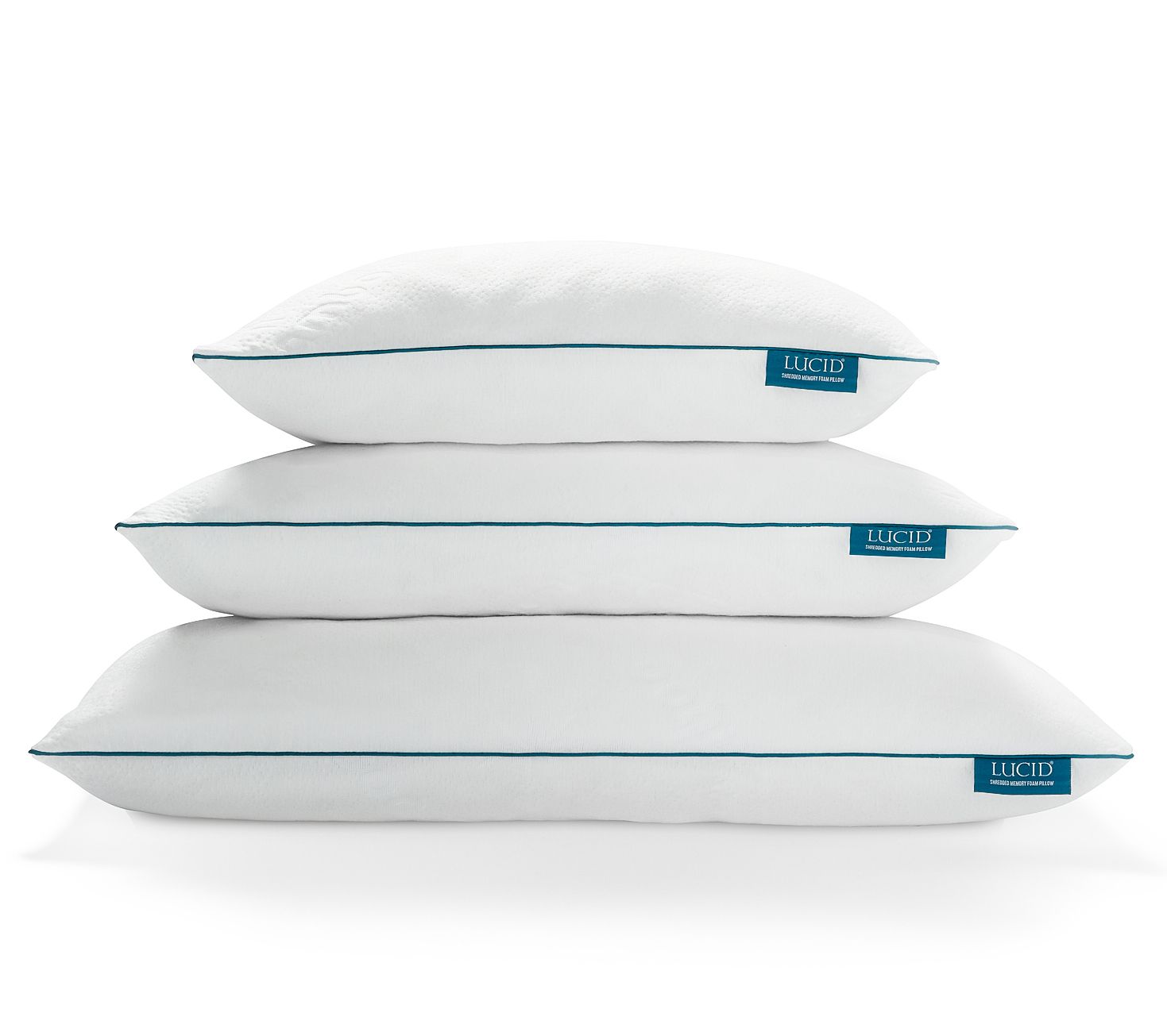 LUCID Comfort Collection 2Pack Shredded Foam Pillow, Queen