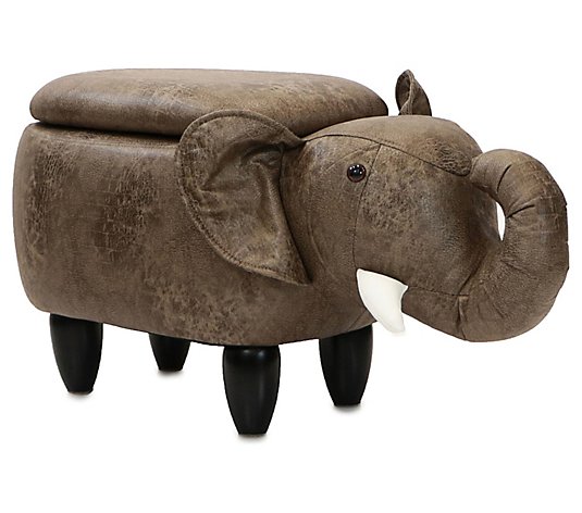 Critter Sitters 15" Seat Height Brown ElephantStorage Ottoman