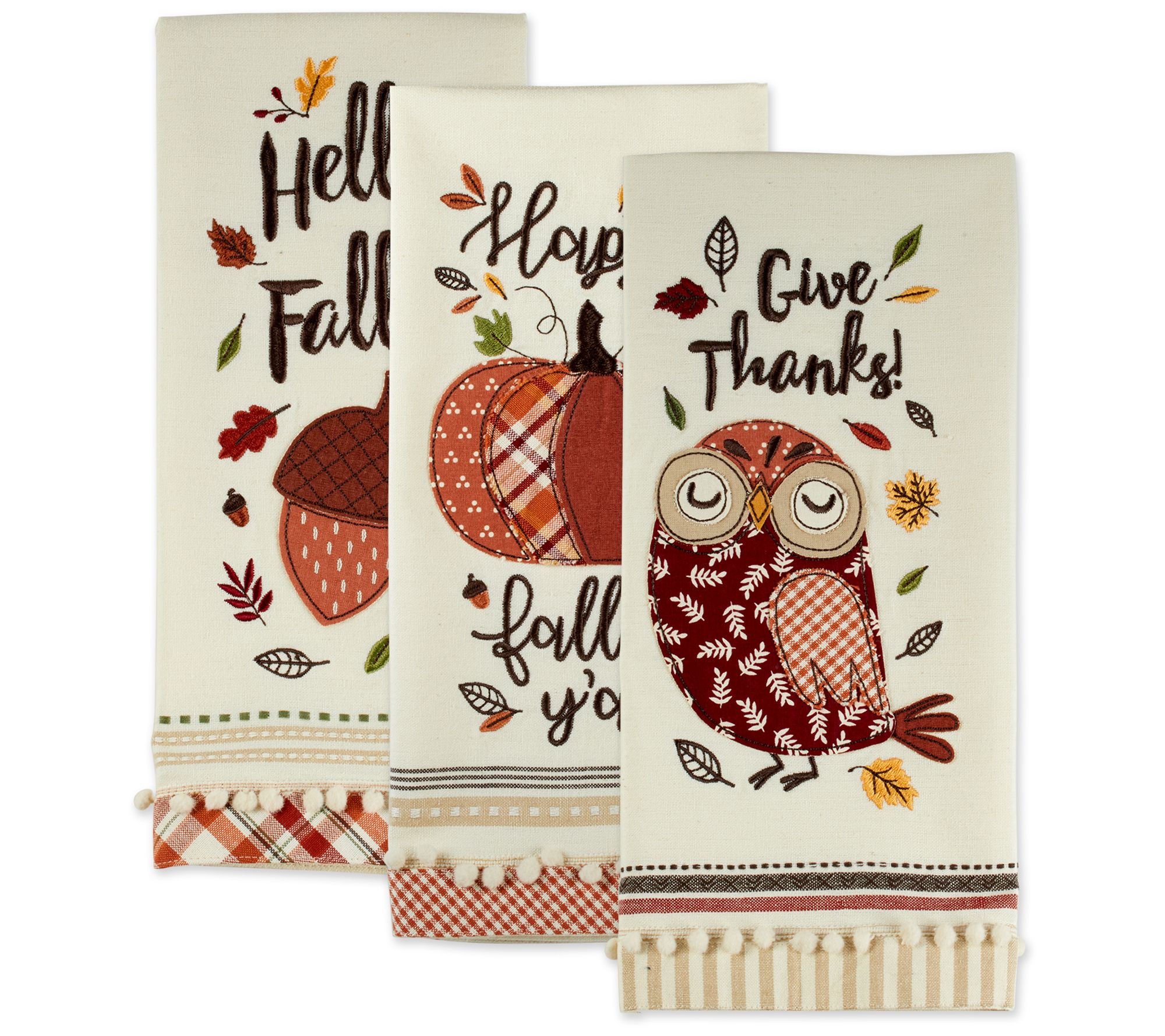 Design Imports Herbal Embellished Kitchen Towels, Set of 4 