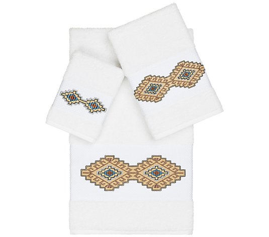 Linum Home Textiles Gianna 3PC Embellished Towel Set