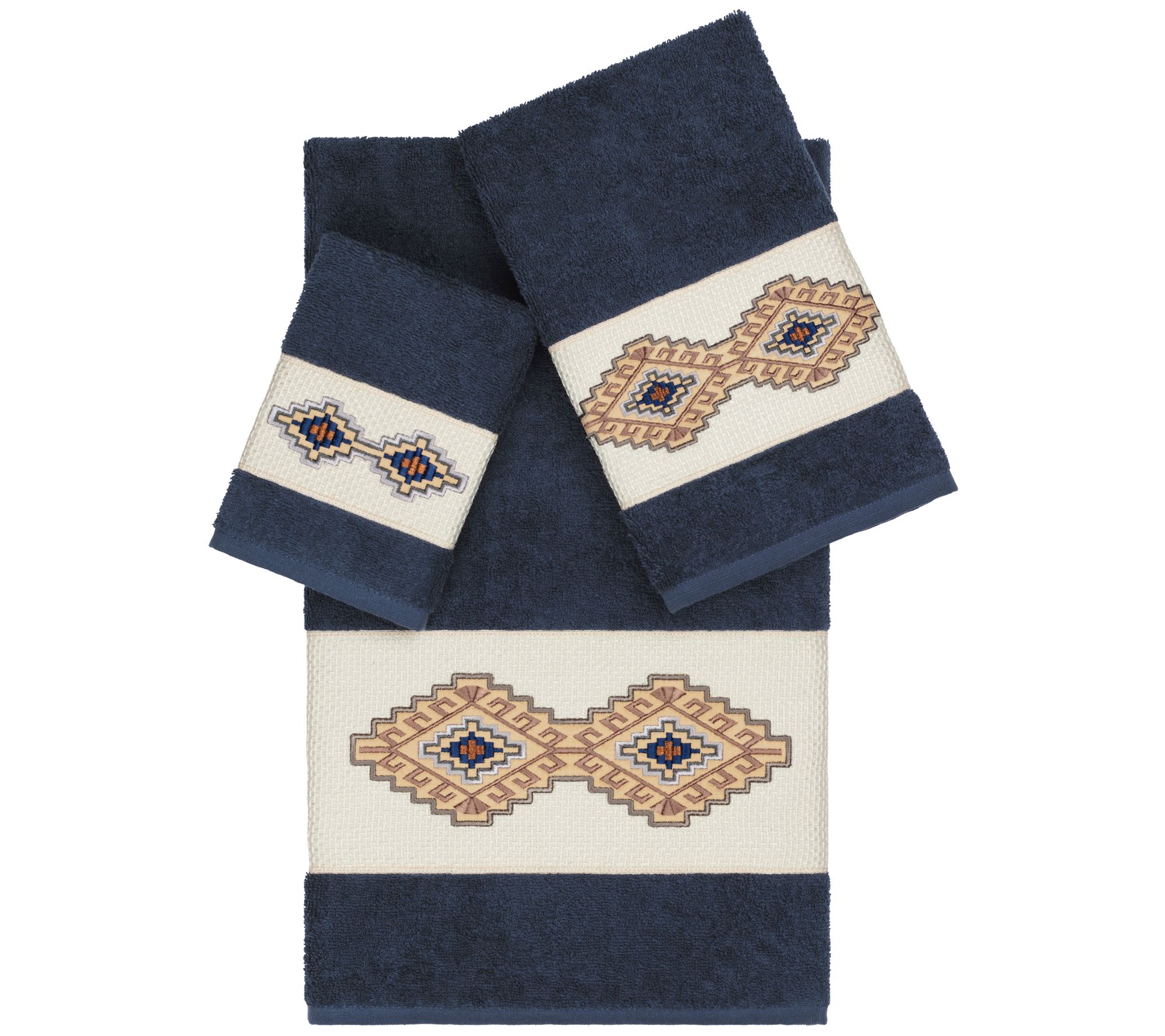 Linum Home Textiles Gianna 3PC Embellished Towel Set