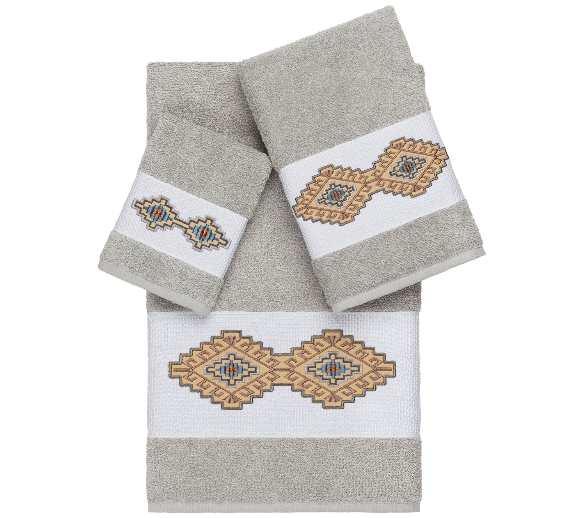 Linum Home Textiles Gianna 3PC Embellished Towel Set
