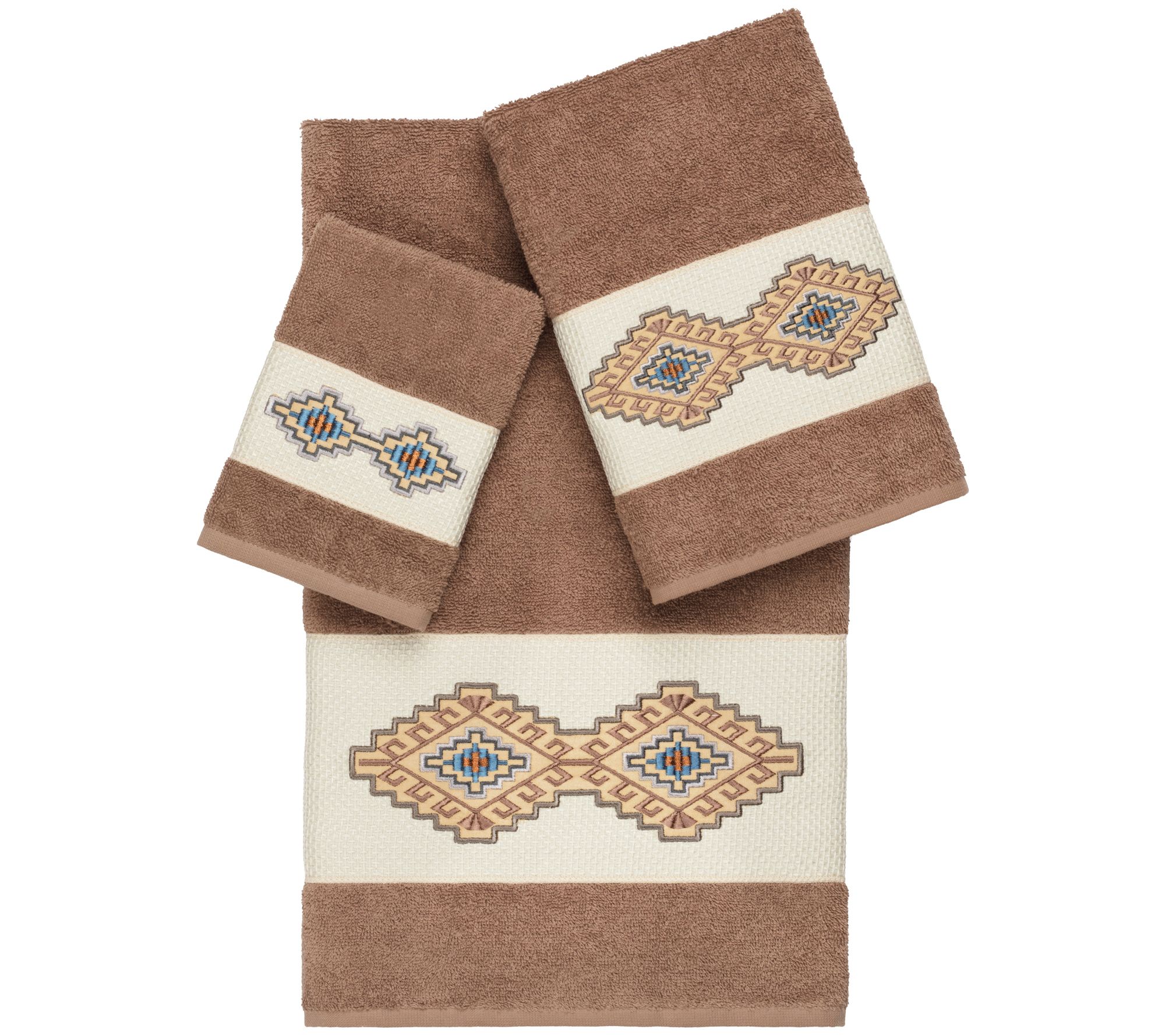 Linum Home Textiles Gianna 3PC Embellished Towel Set