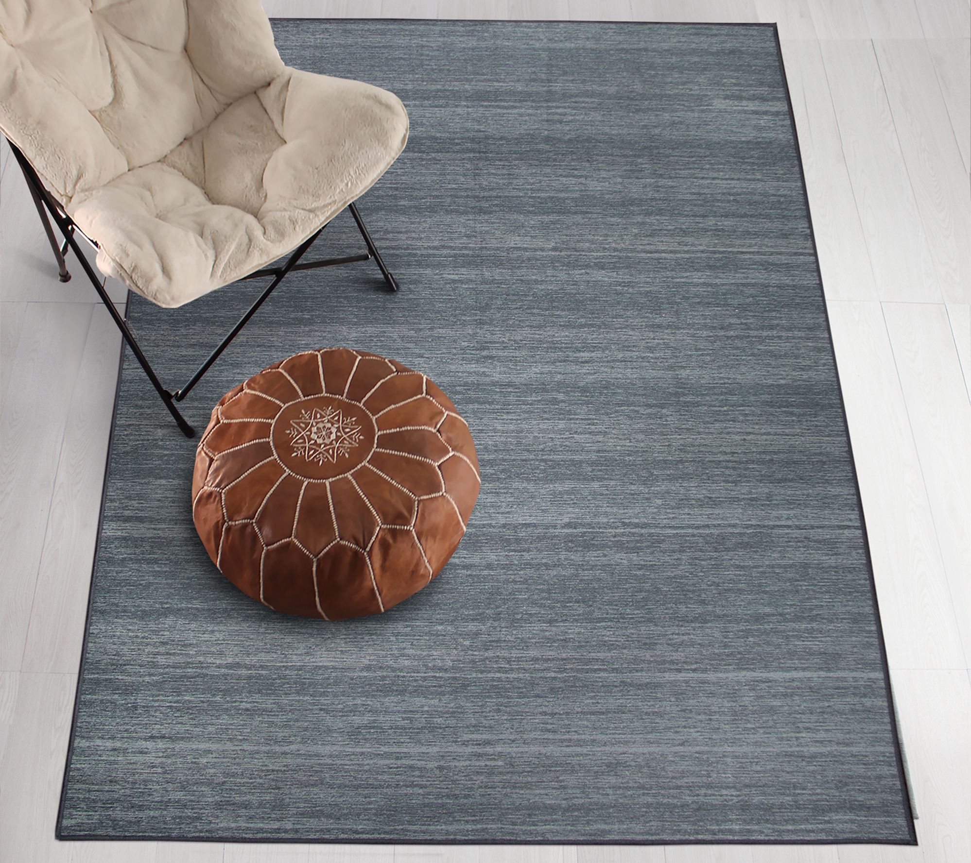 My Magic Carpet Machine Washable Area Rug SolidGray 5x7