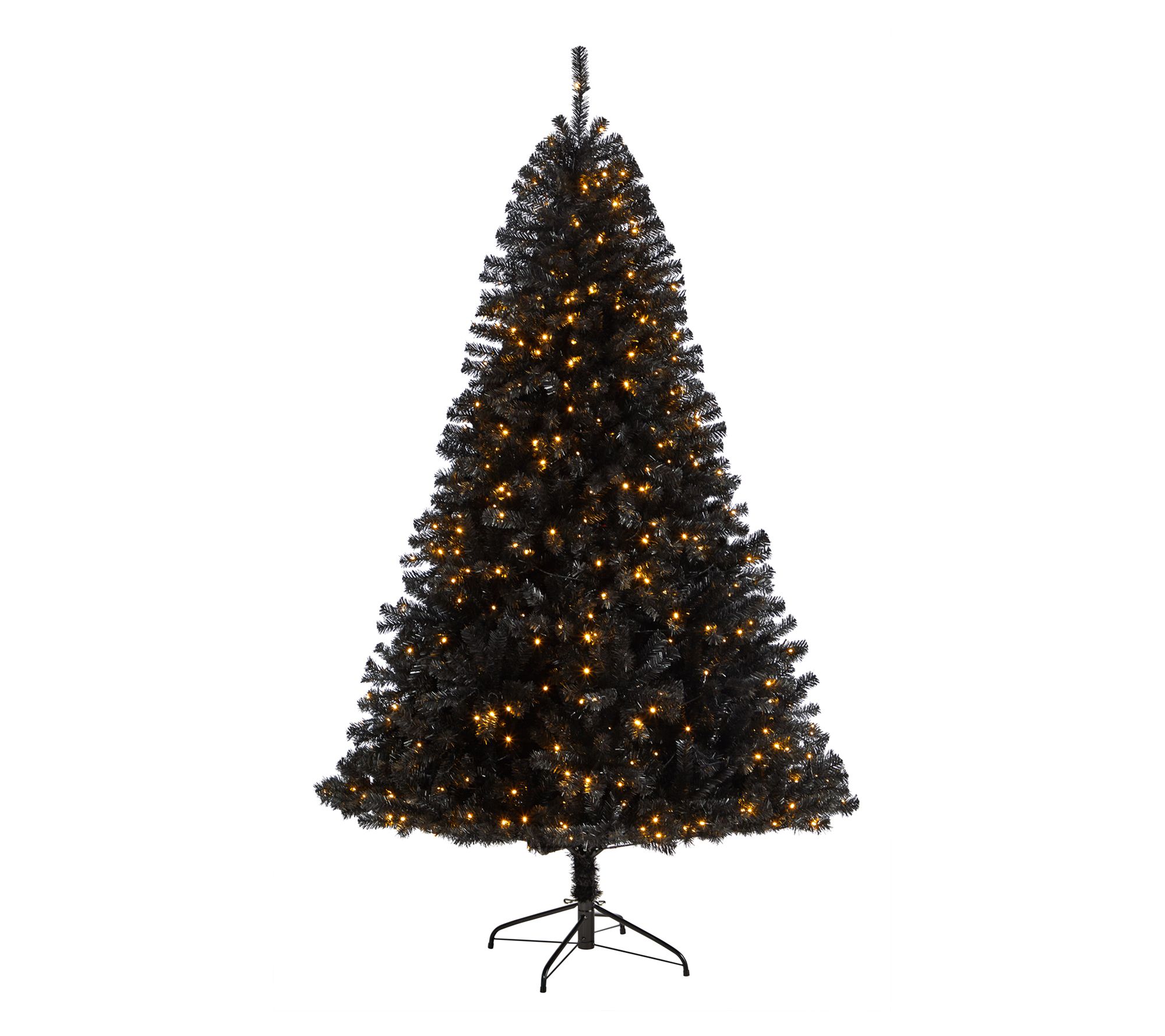 Nearly Natural 7' Black Christmas Tree w/500 Lights