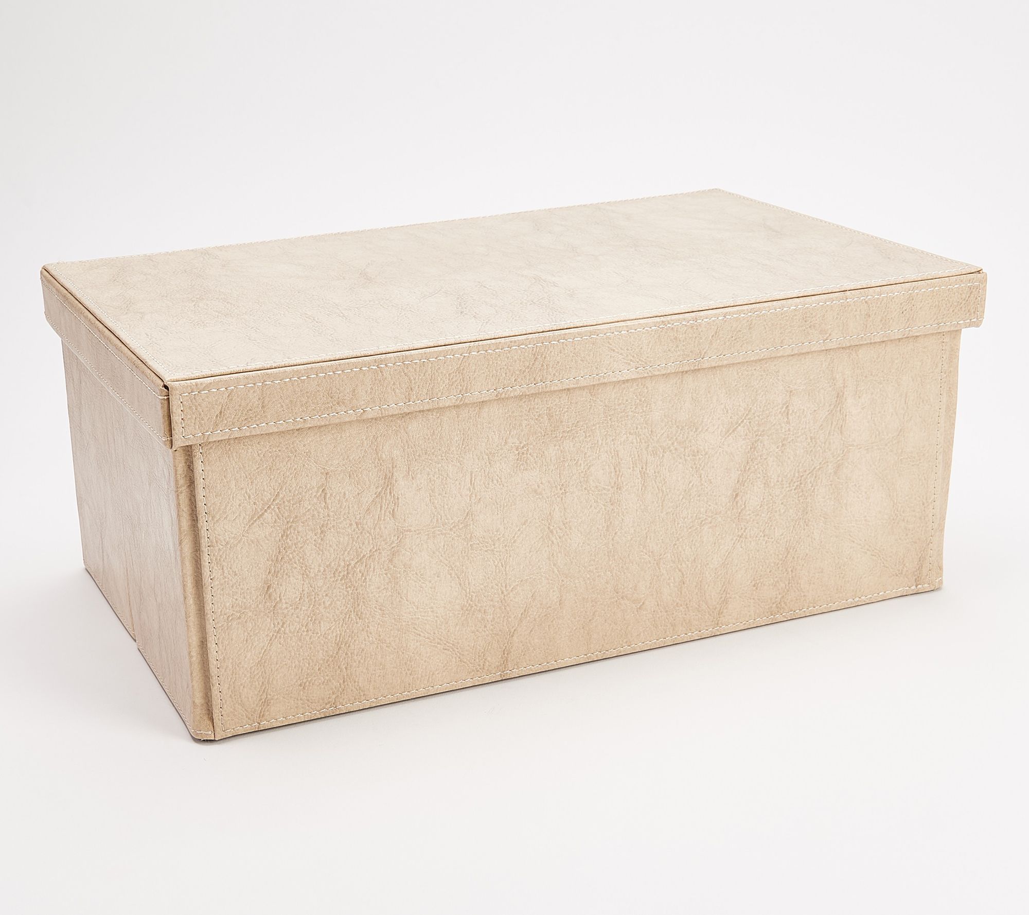 "As Is" Set of 2 Collapsible Faux Leather Storage Boxes by Valerie