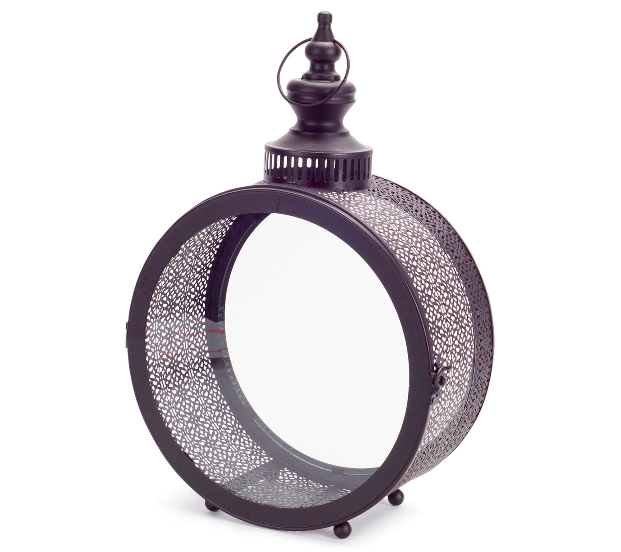 Melrose International Ornate Black Circle Lantern 17.5"D