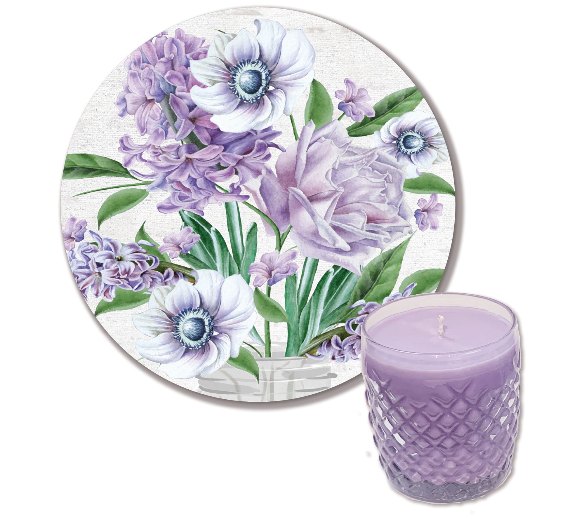 Courtside Spring Floral Bouquet 8x8 Art Board & 9 oz Candle