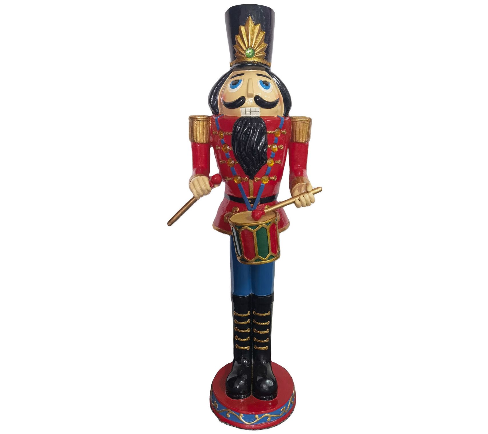 Christmas Time 4-Ft. Nutcracker Toy Soldier Pla ying the Drums