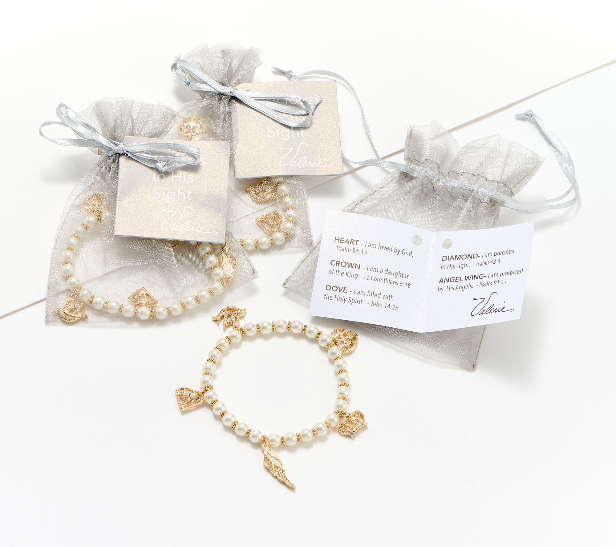 "As Is" Set of 3 Precious in His Sight Bracelet by Valerie