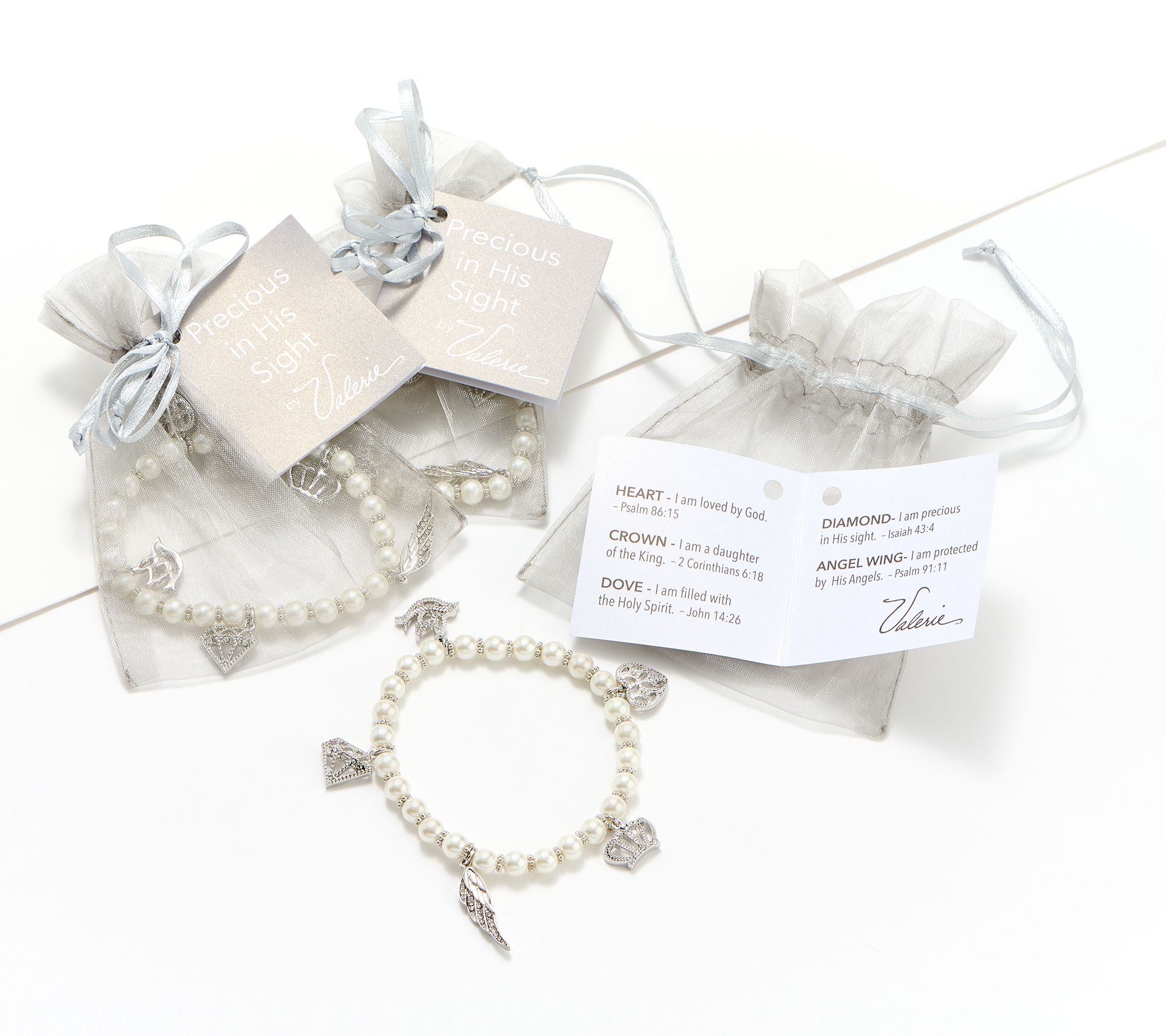 "As Is" Set of 3 Precious in His Sight Bracelet by Valerie