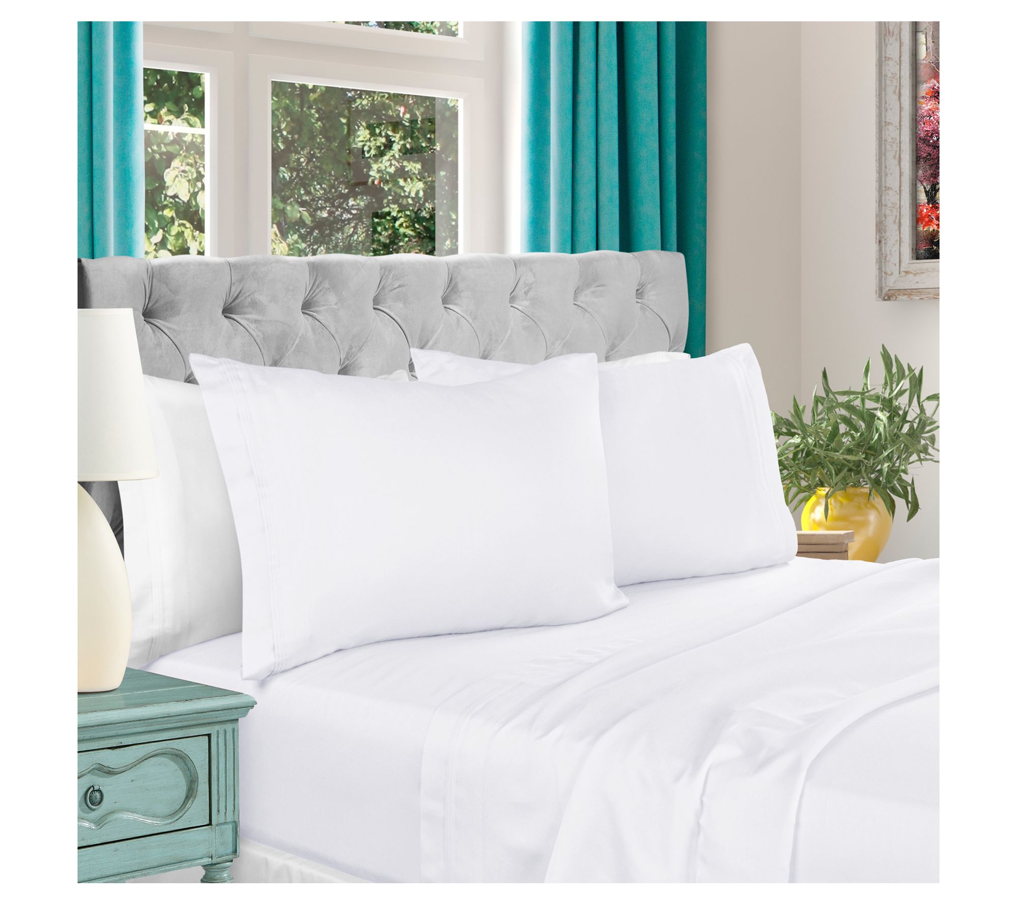 Superior Egyptian Cotton Extra Deep Pocket Solid Sheets, Queen