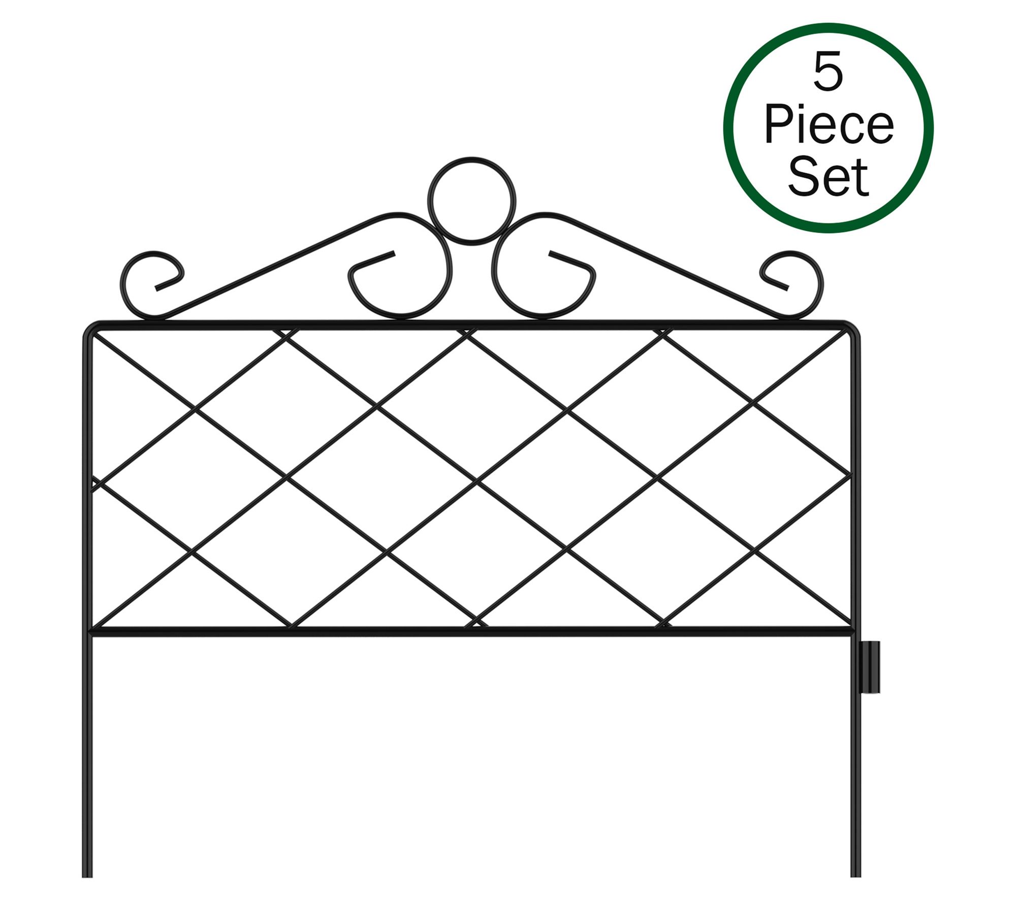 Pure Garden Set of 5 Interlocking Decorative Panel Fencing