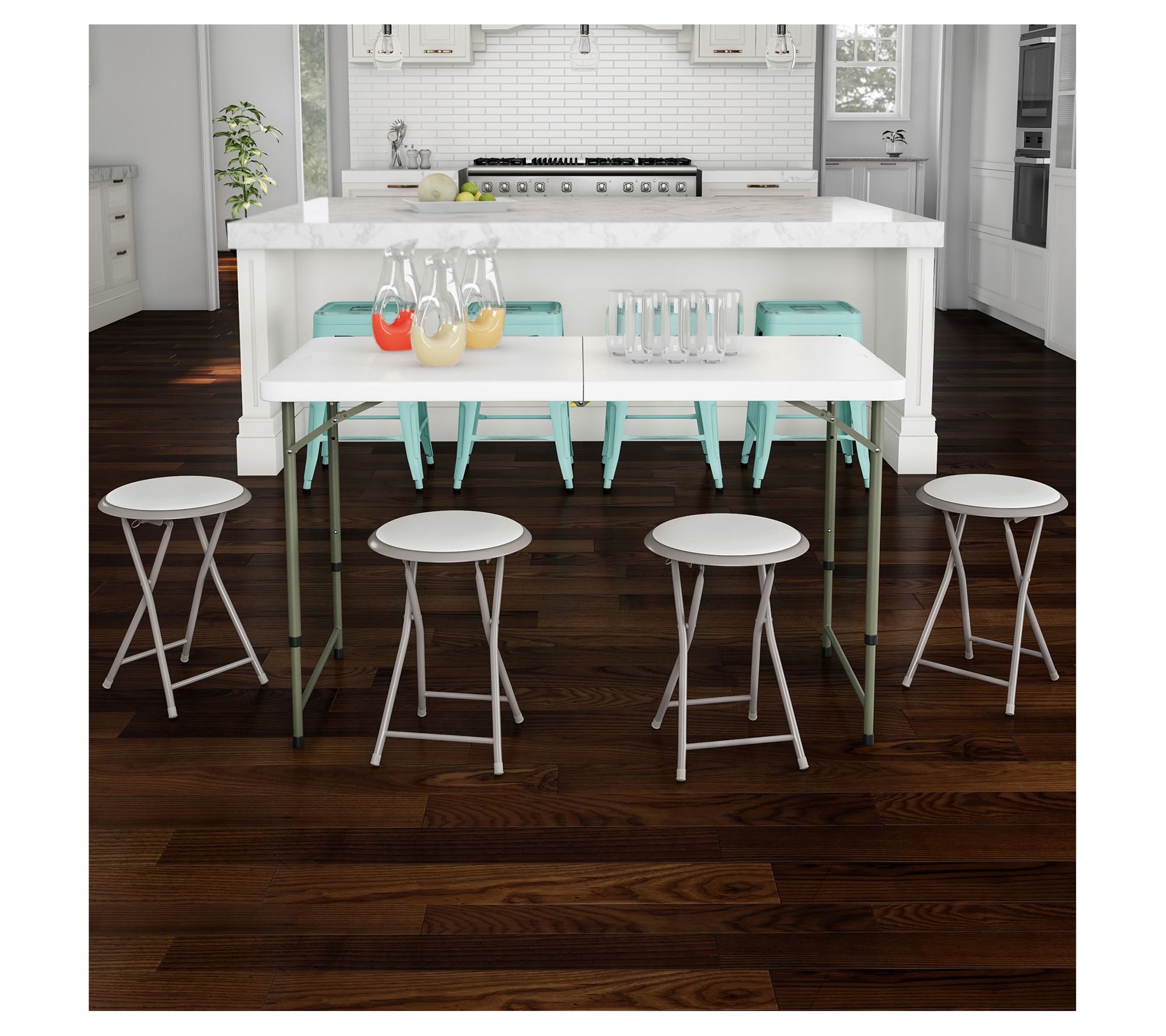 Trademark Home Set of 4 Folding 18" Bar Stools25lb Capacity