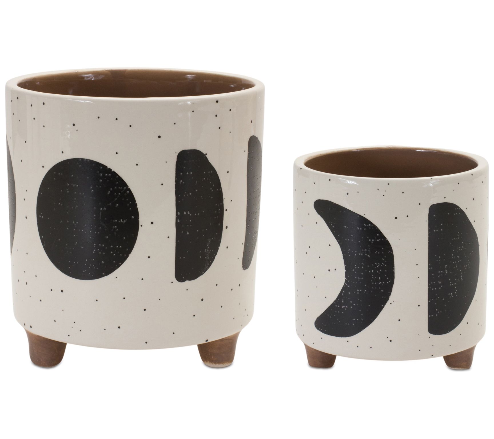 Melrose International Footed Moon Phase Planter(Set of 2)