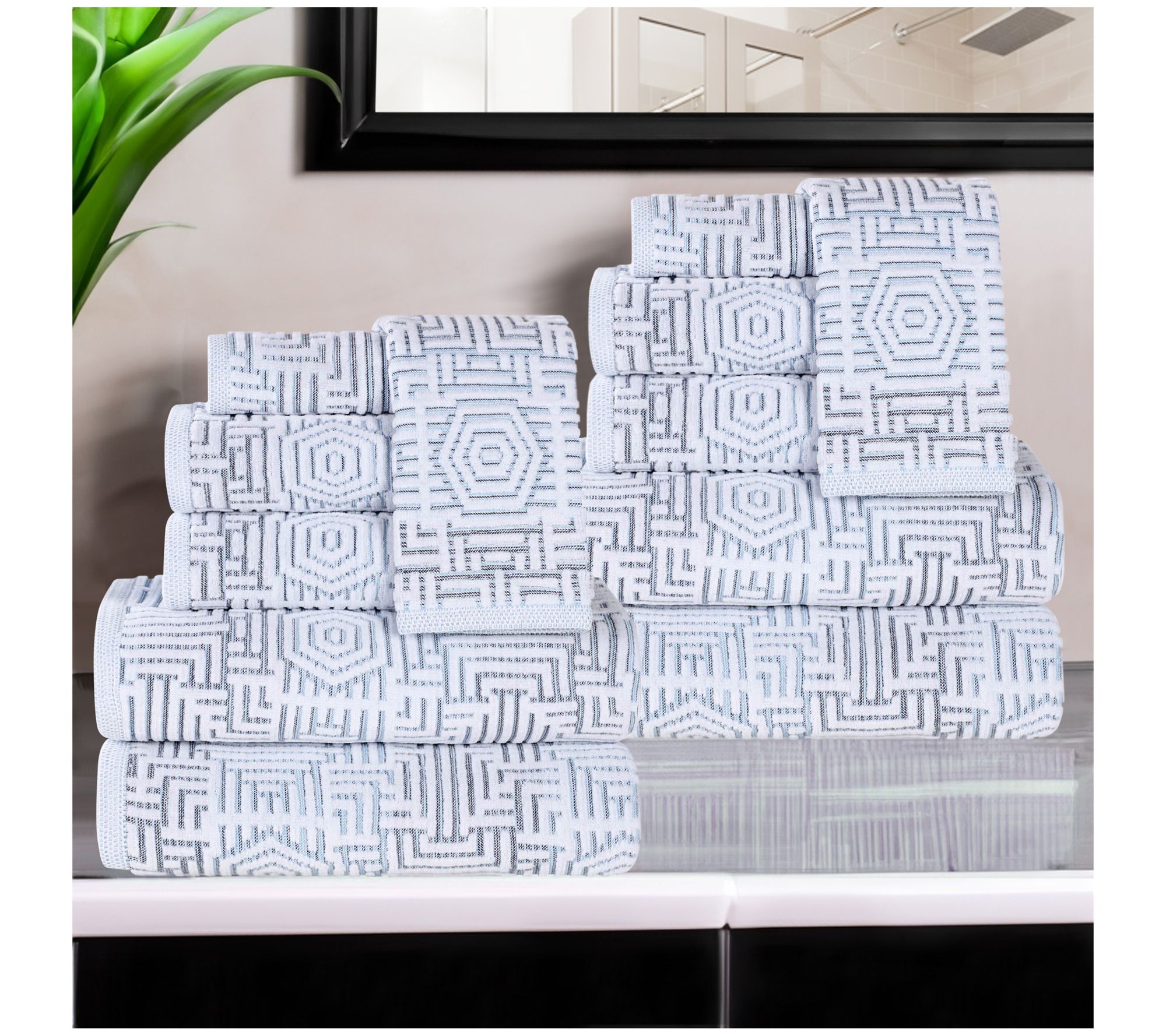 Superior Jasper Cotton Jacquard 12-Piece Towel et
