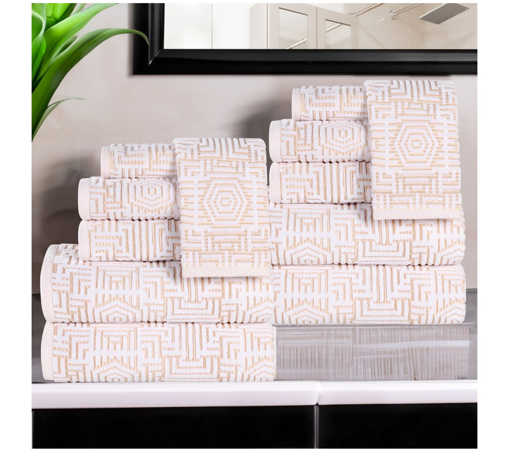 Superior Jasper Cotton Jacquard 12-Piece Towel et