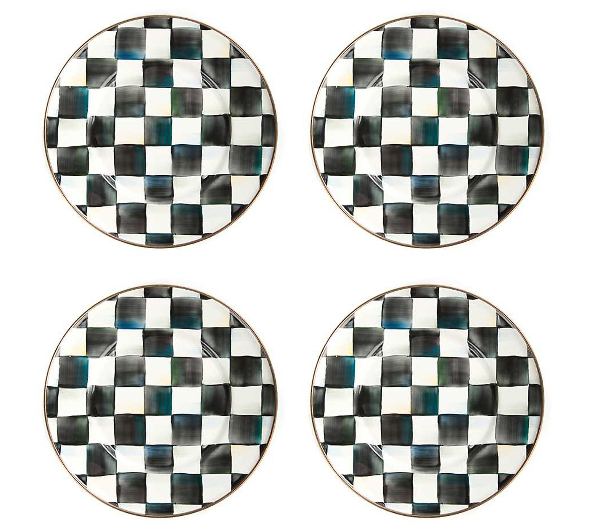 "As Is" Mackenzie- Childs Set of 4 Salad Plates