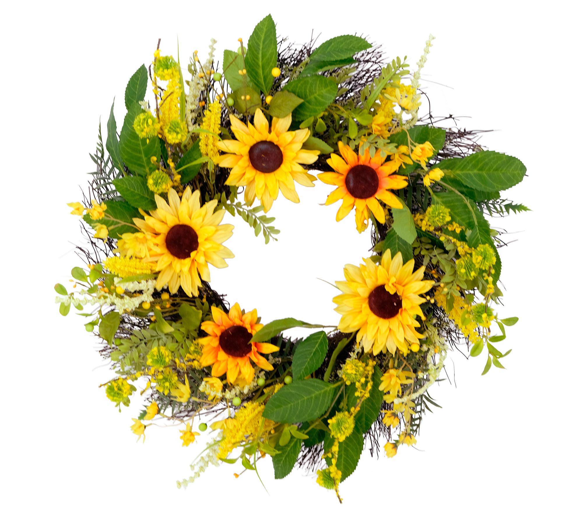 Puleo International 24" Artificial Sunflower Floral Wreath