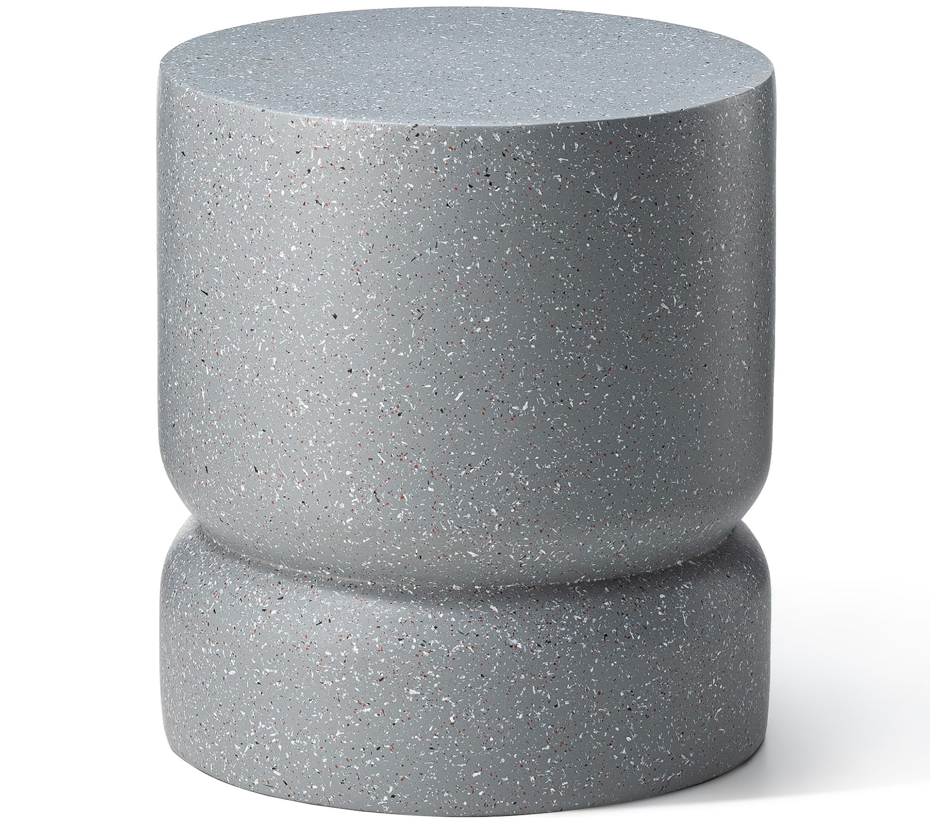 Glitzhome Faux Terrazzo 17" Garden Stool & Plant Stand & Table