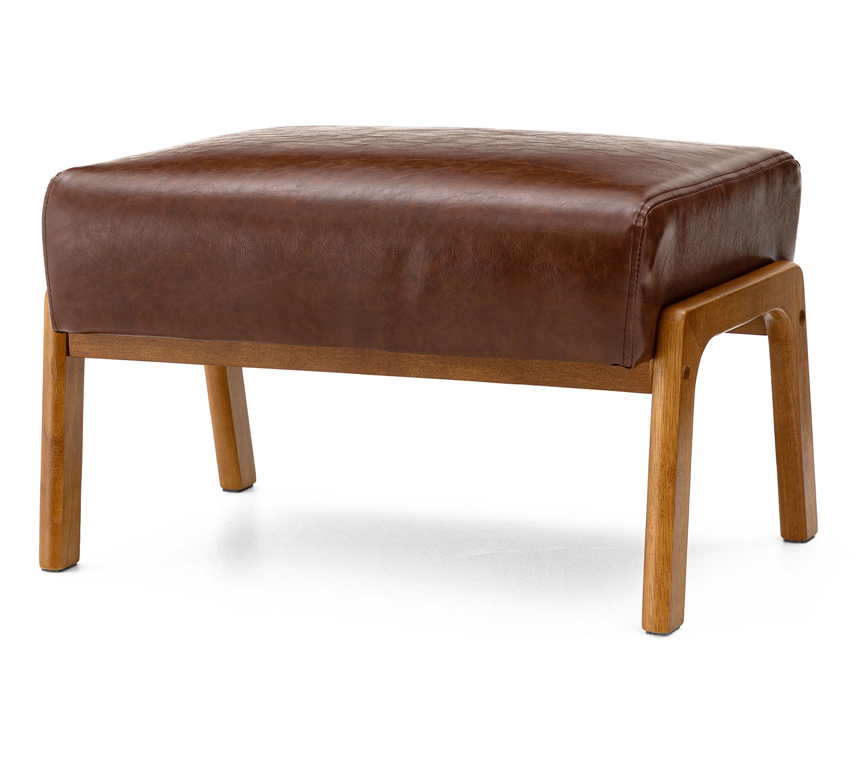 Glitzhome Mid Century Modern Leatherette AccentStool
