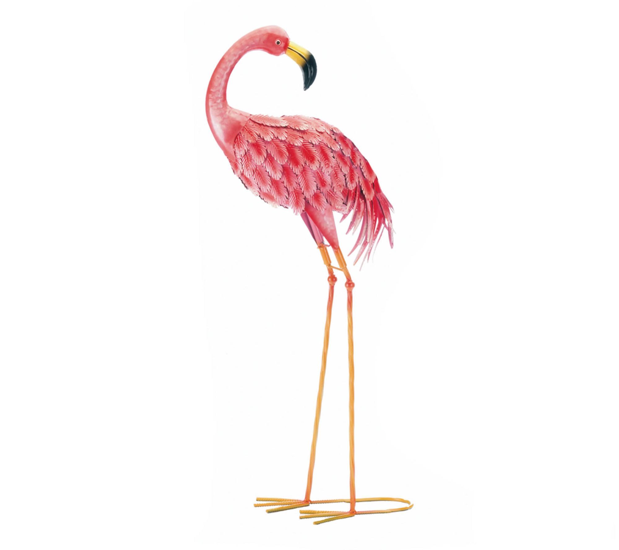 Zingz & Thingz Standing Flamingo Looking Back Garden Statue