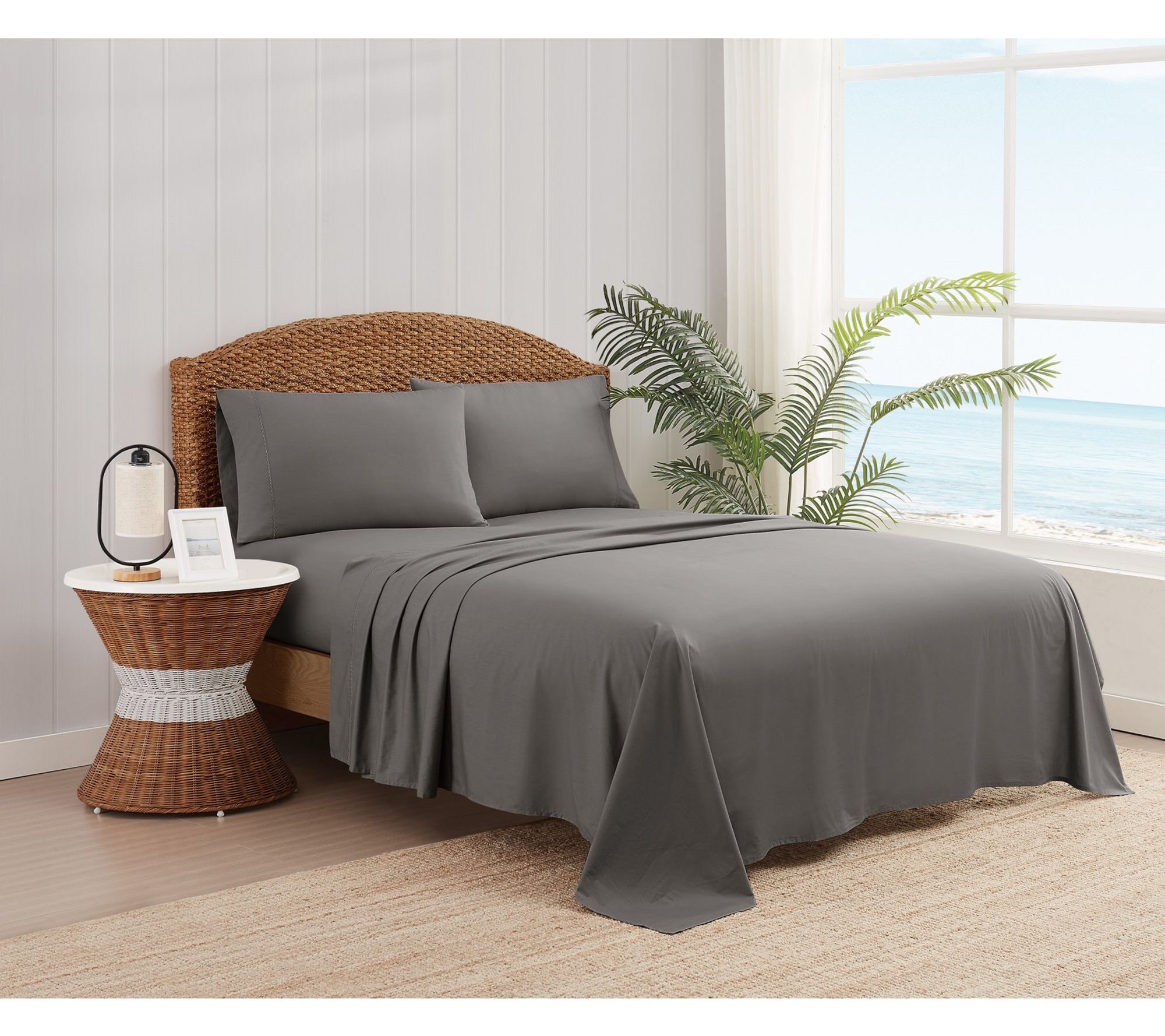 Oceanfront Resort Solid Percale 4 Piece King Sheet Set