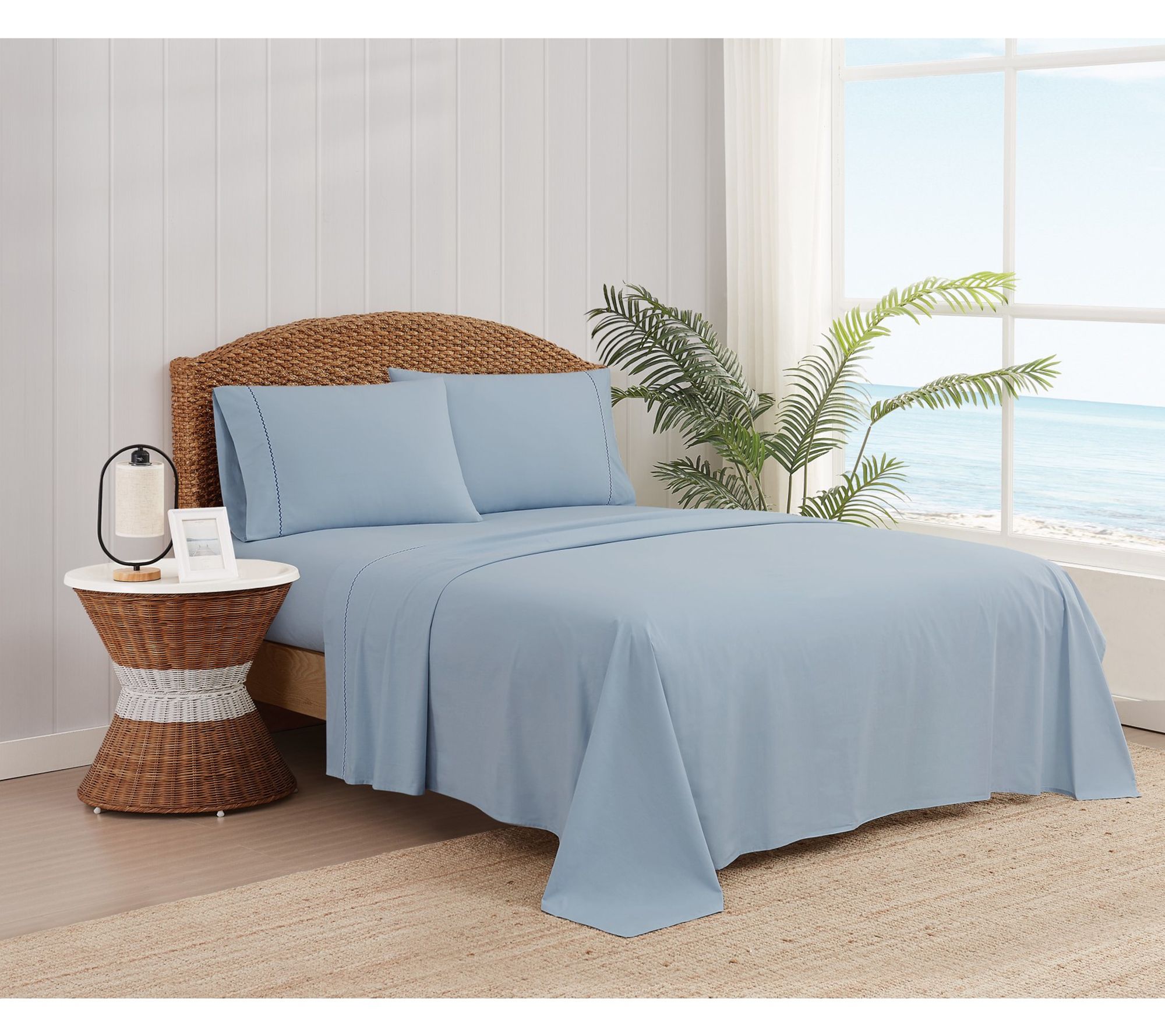 Oceanfront Resort Solid Percale 4 Piece King Sheet Set