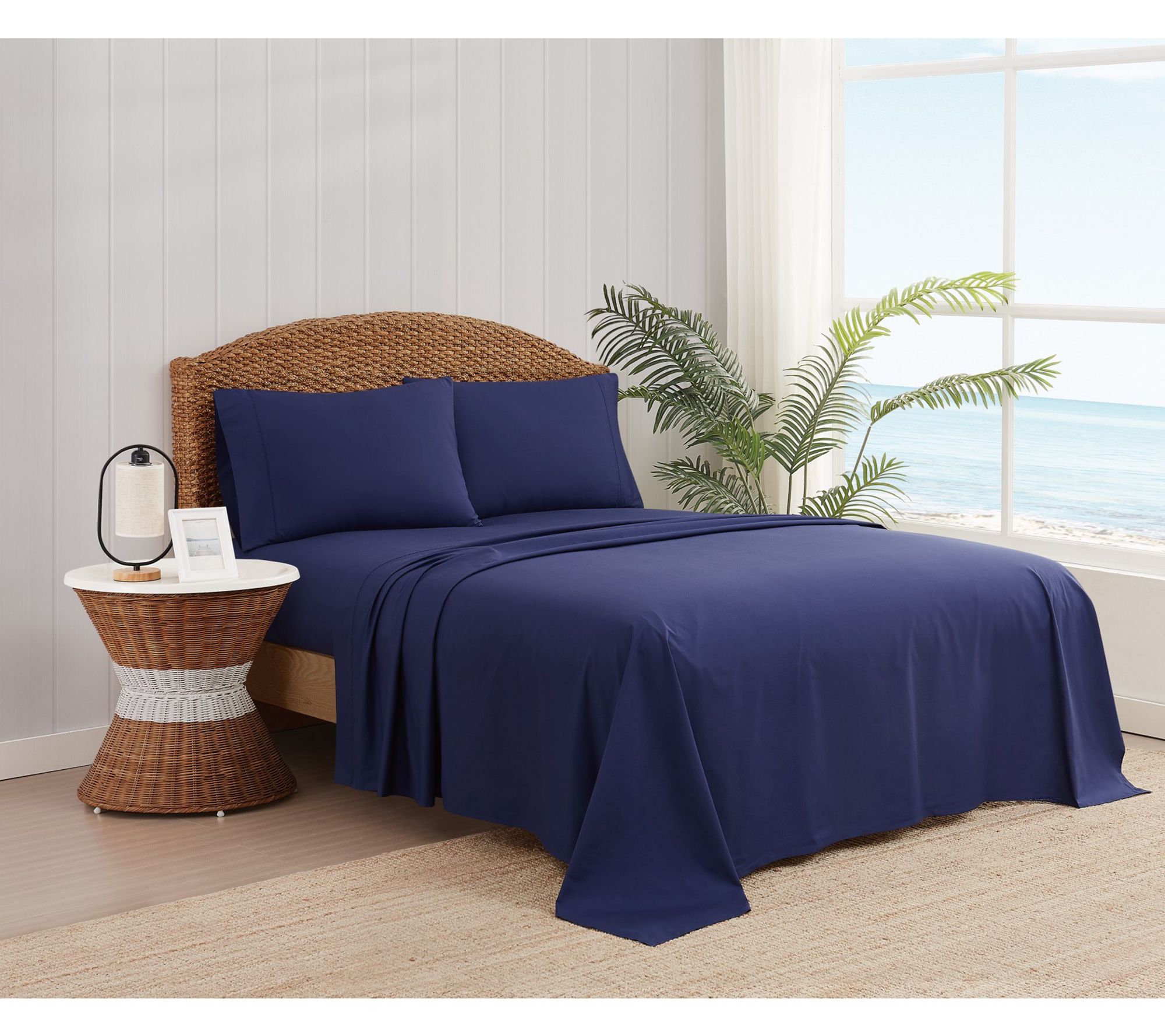 Oceanfront Resort Solid Percale 4 Piece King Sheet Set