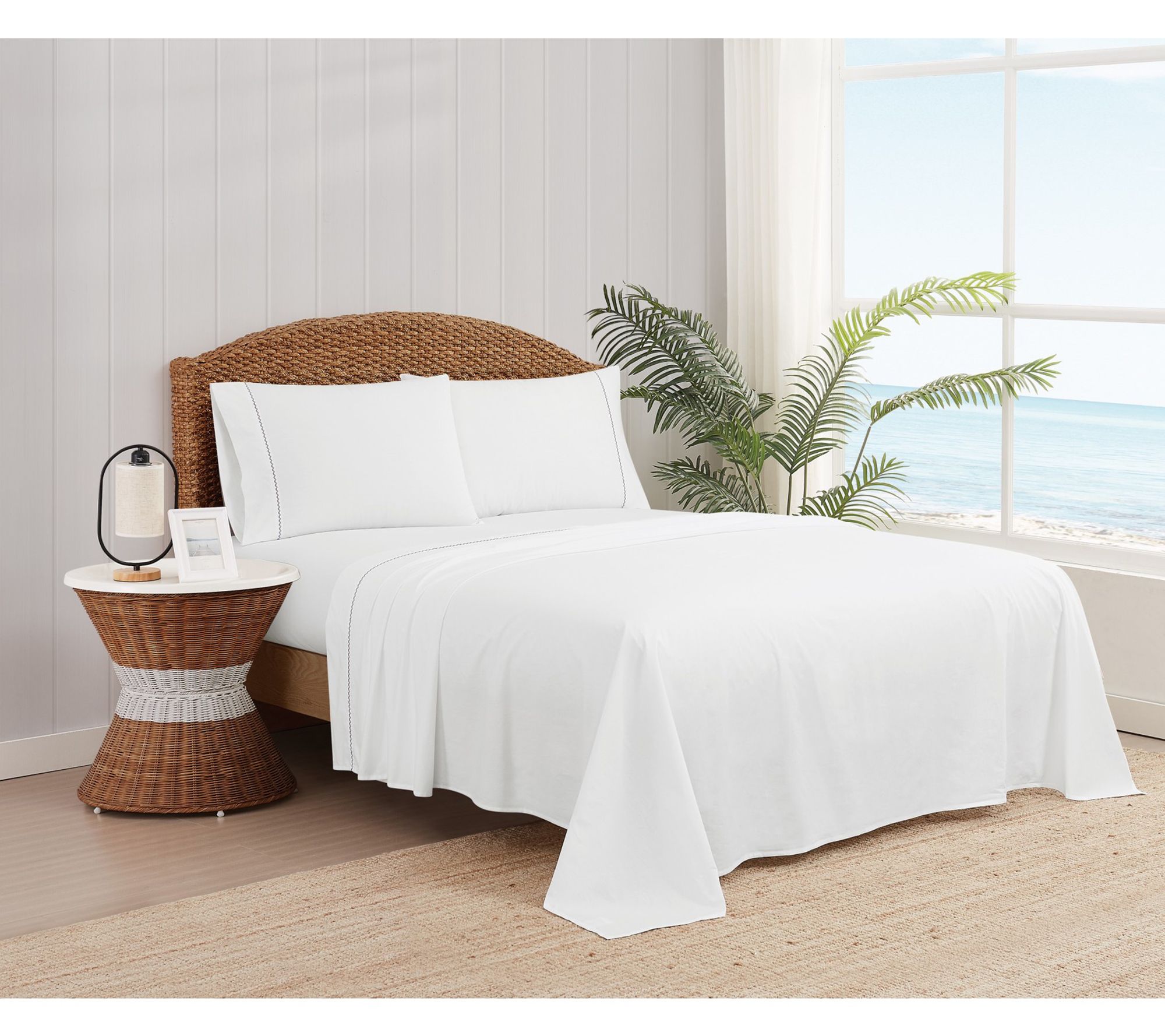 Oceanfront Resort Solid Percale 4 Piece King Sheet Set