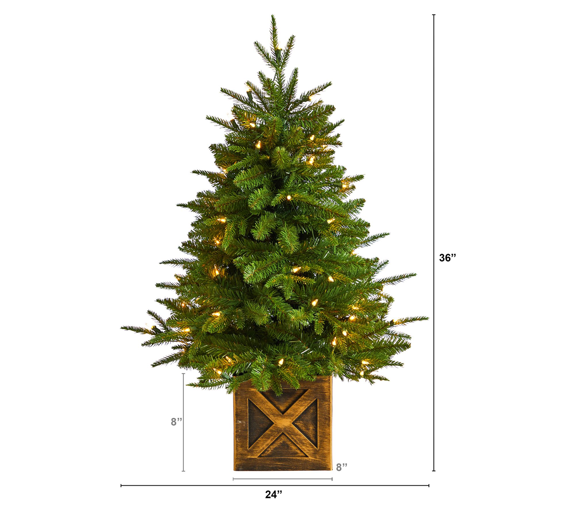 3' Artificial Christmas Tree in Planter by Nearly Natural