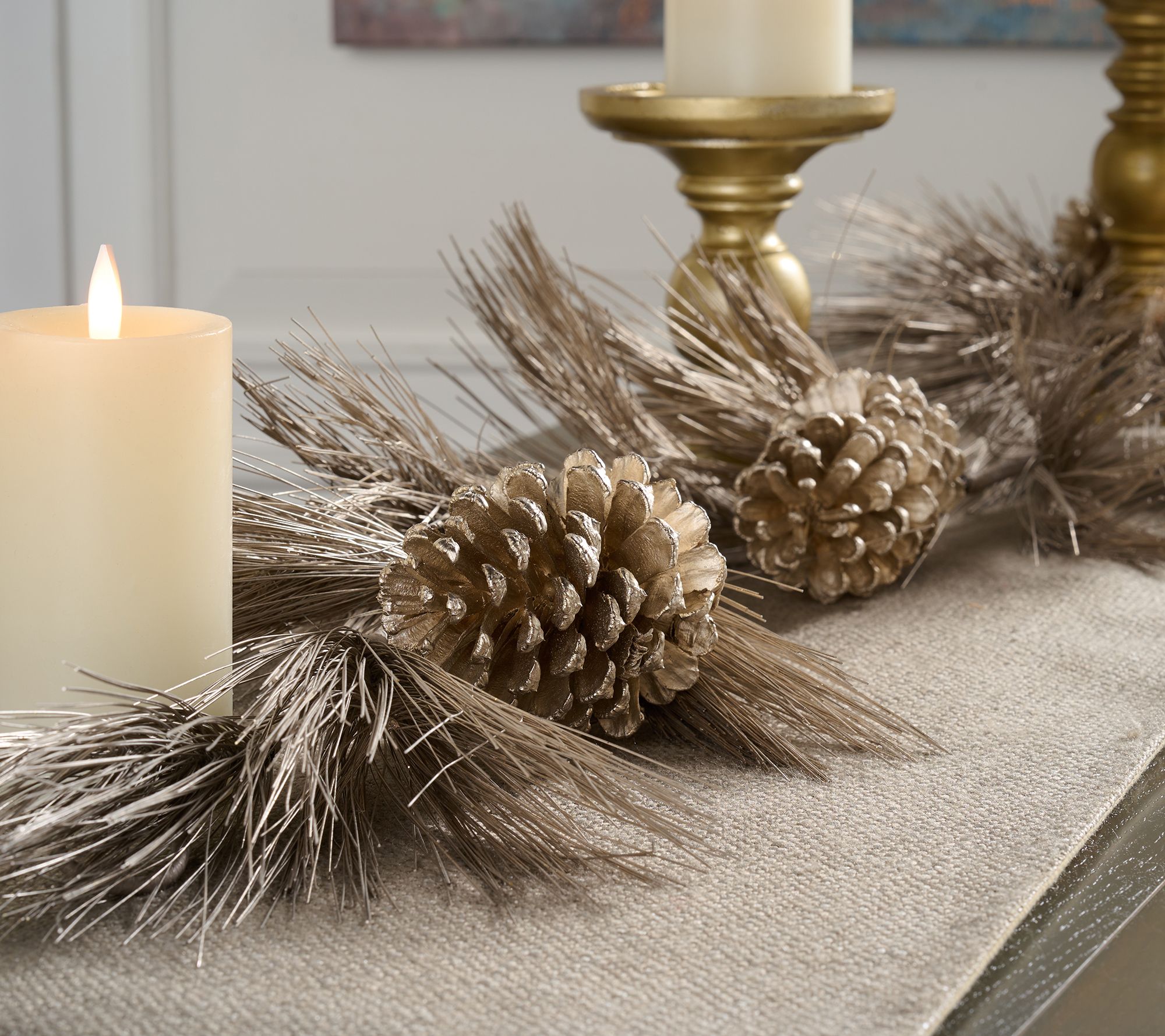 6' Long Needle Pine Garland with Pinecones by Kim Gravel