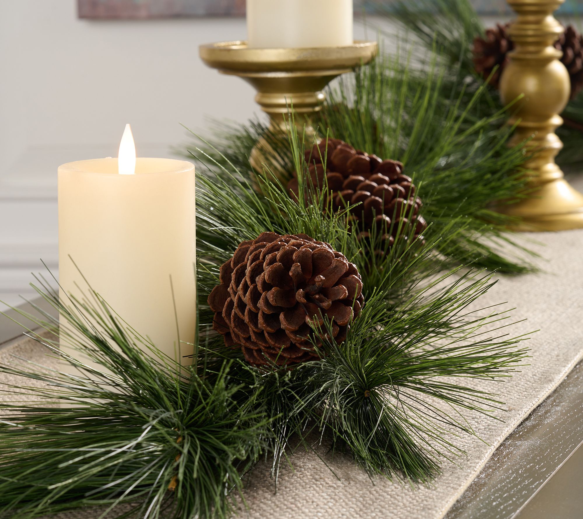 6' Long Needle Pine Garland with Pinecones by Kim Gravel