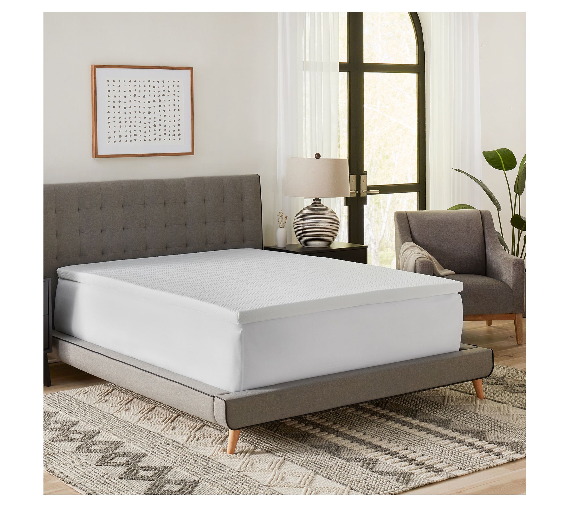 Bodipedic 2" Gel Memory Foam Mattress Topper w/Cover, Twin XL